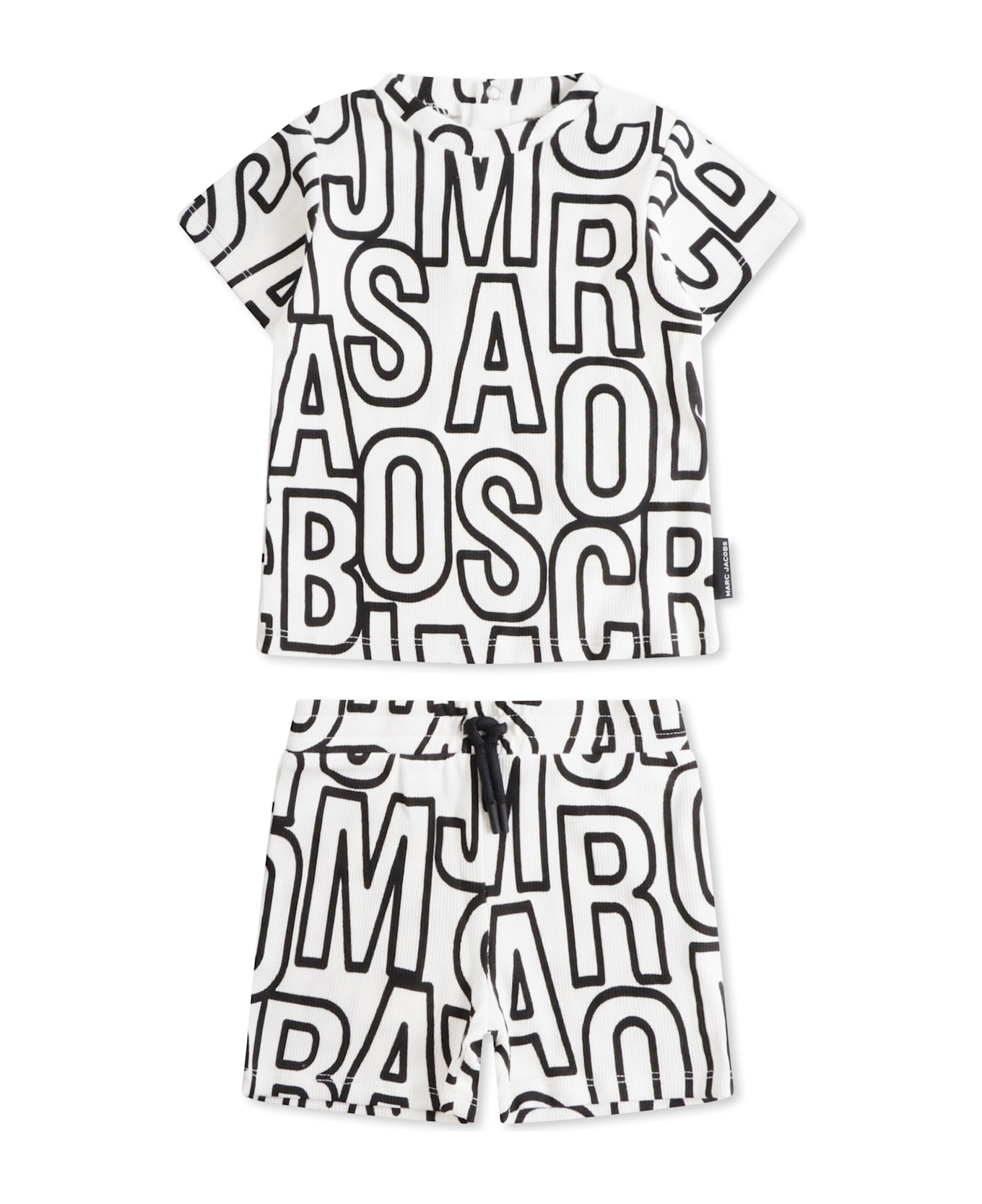 Marc Jacobs Ivory Suit For Babykids With Logo - Ivory