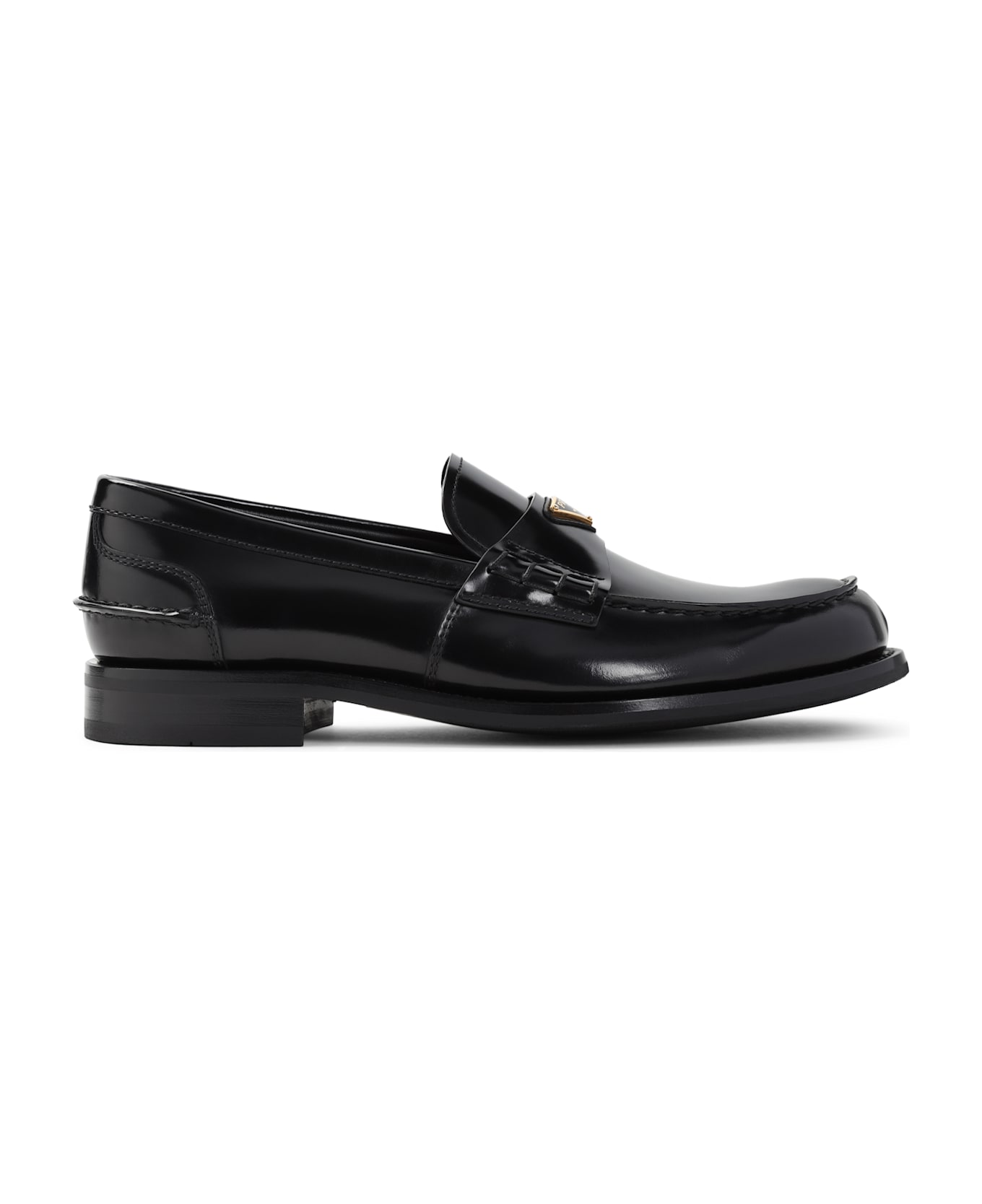 Prada Triangular Plaque Loafers - Nero