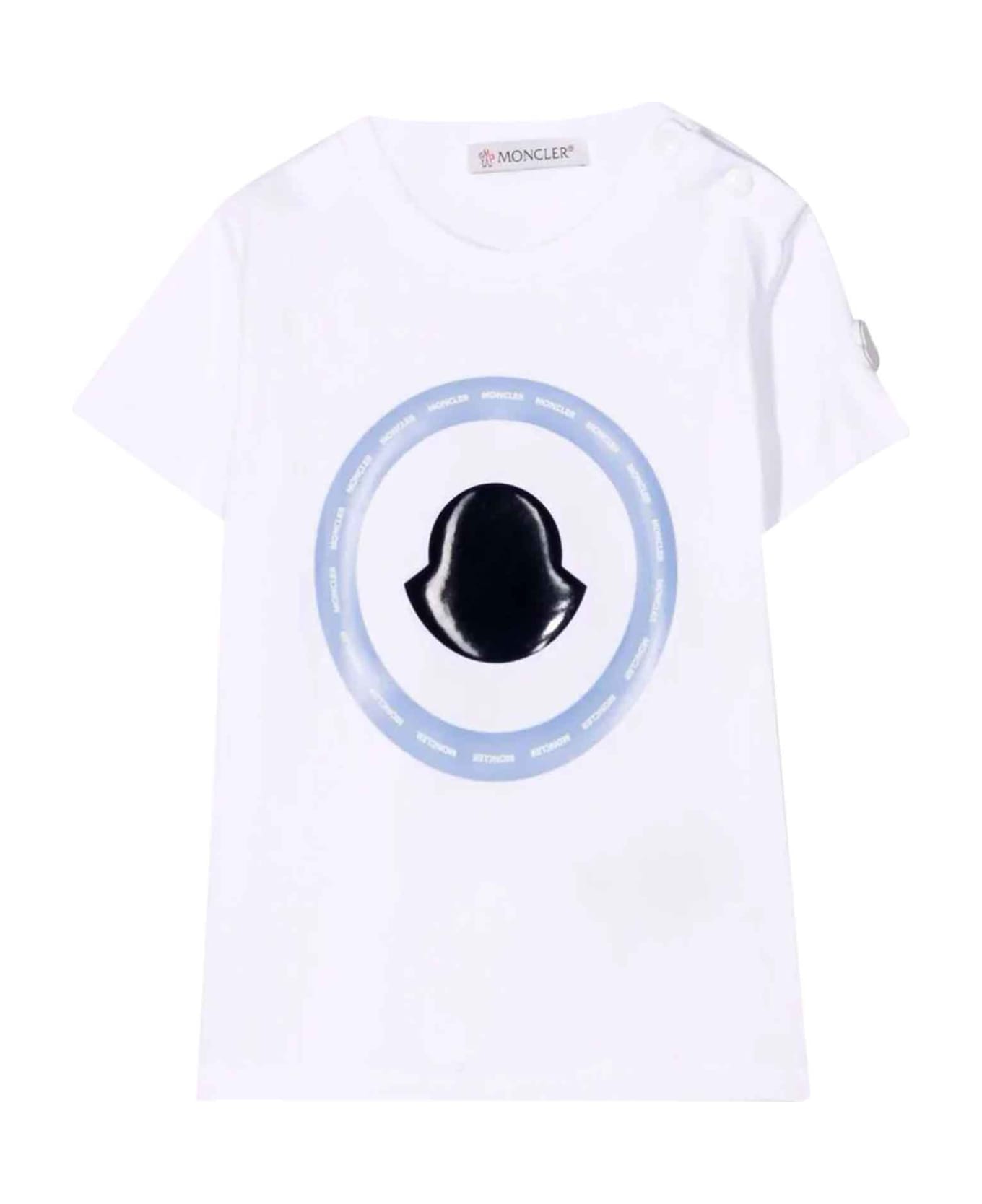 Moncler White T-shirt With Print - WHITE Tシャツ＆ポロシャツ