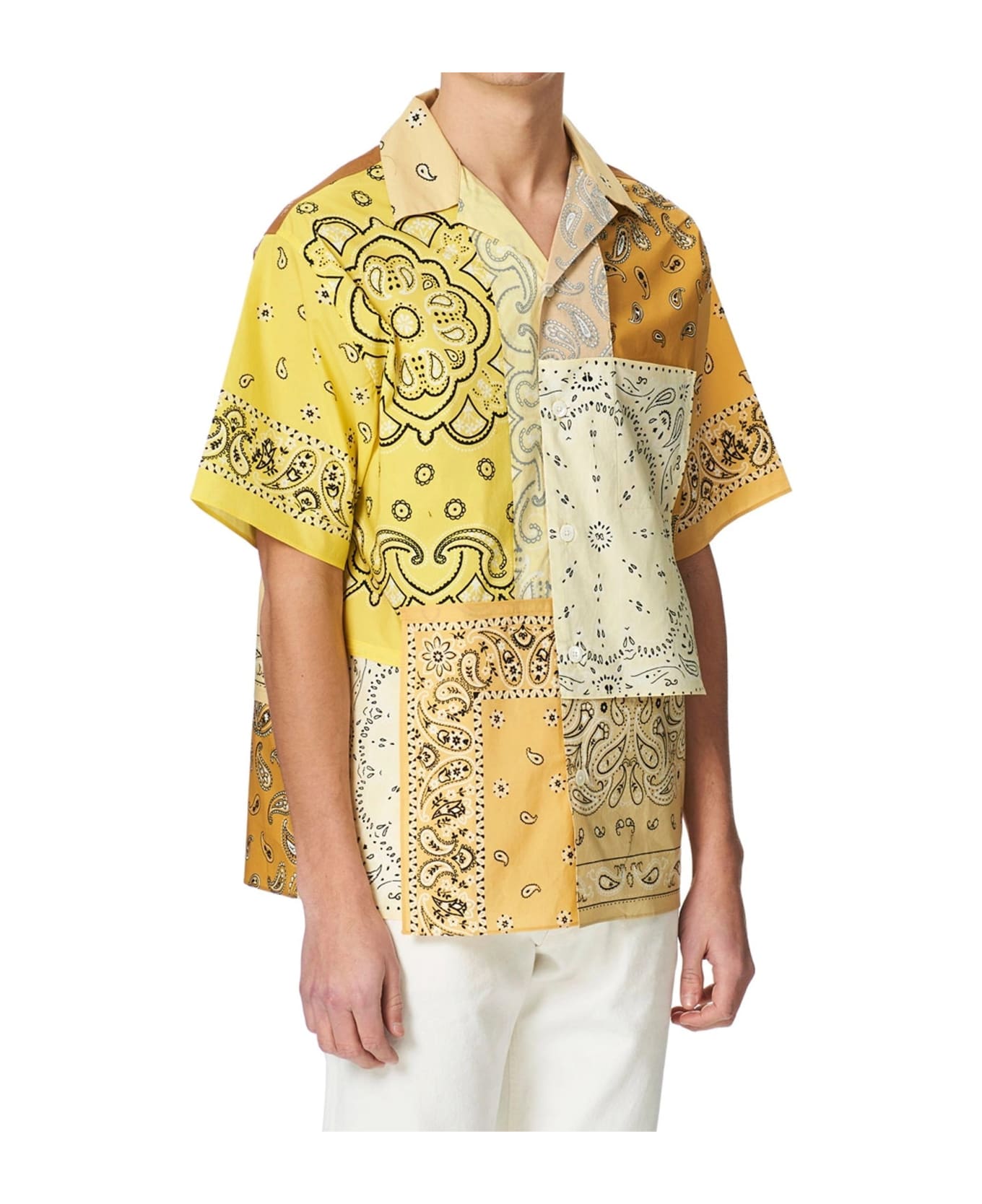Kenzo Patchwork Short Sleeves Shirt - Yellow