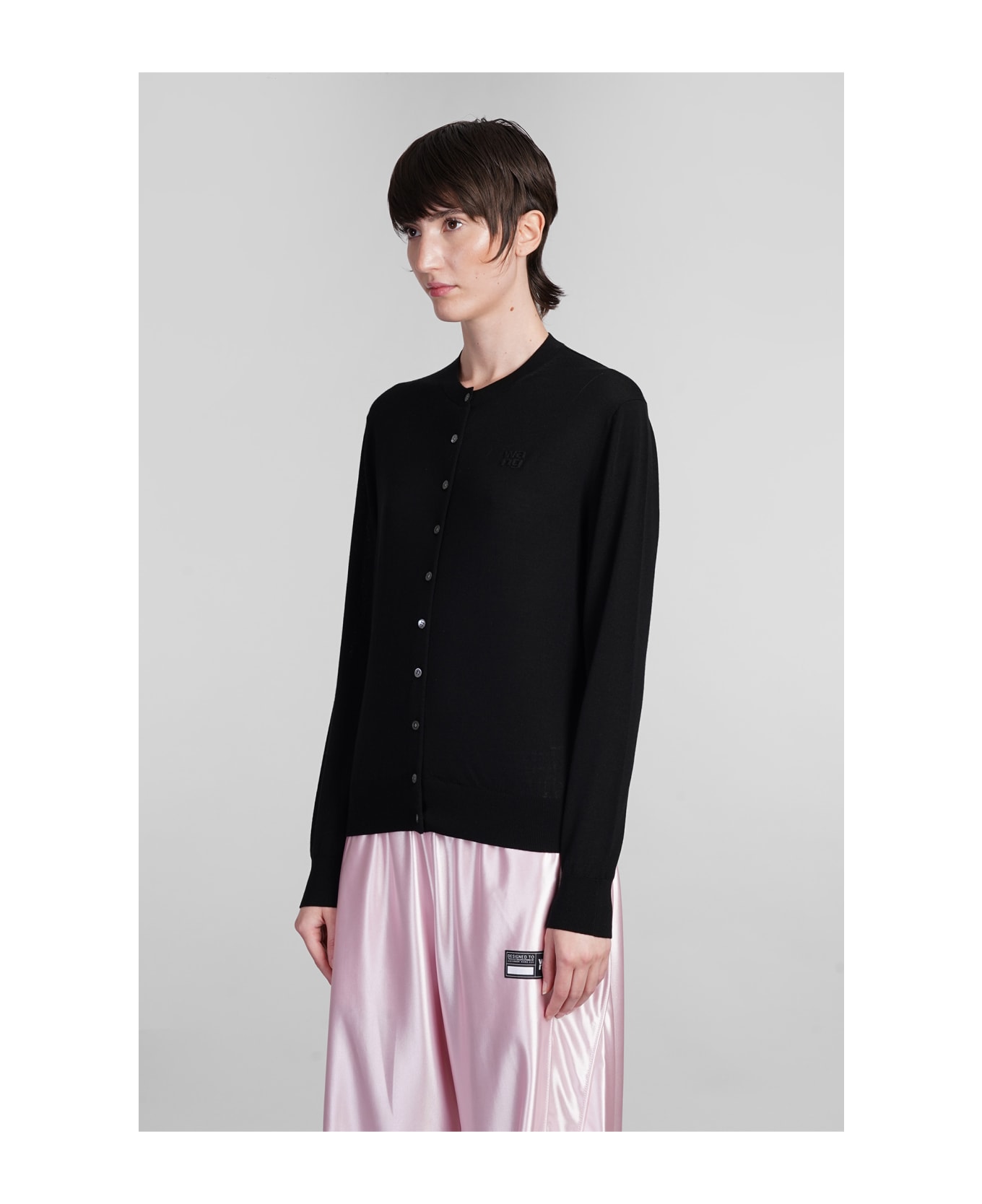 T by Alexander Wang Black Wool Cardigan - BLACK