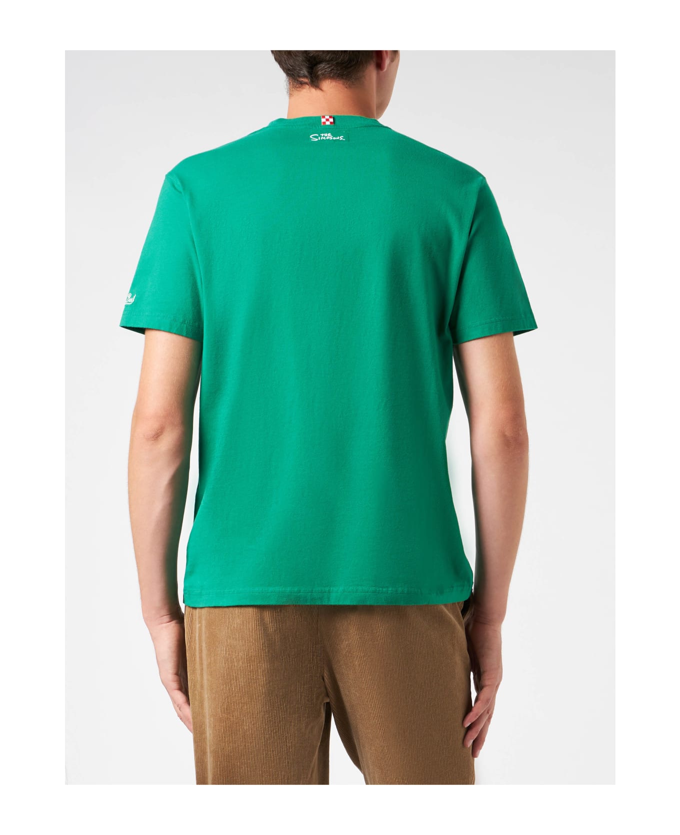 MC2 Saint Barth Man Heavy Cotton T-shirt With Homer Simpson Merry Christmas Print | The Simpsons Special Edition - GREEN