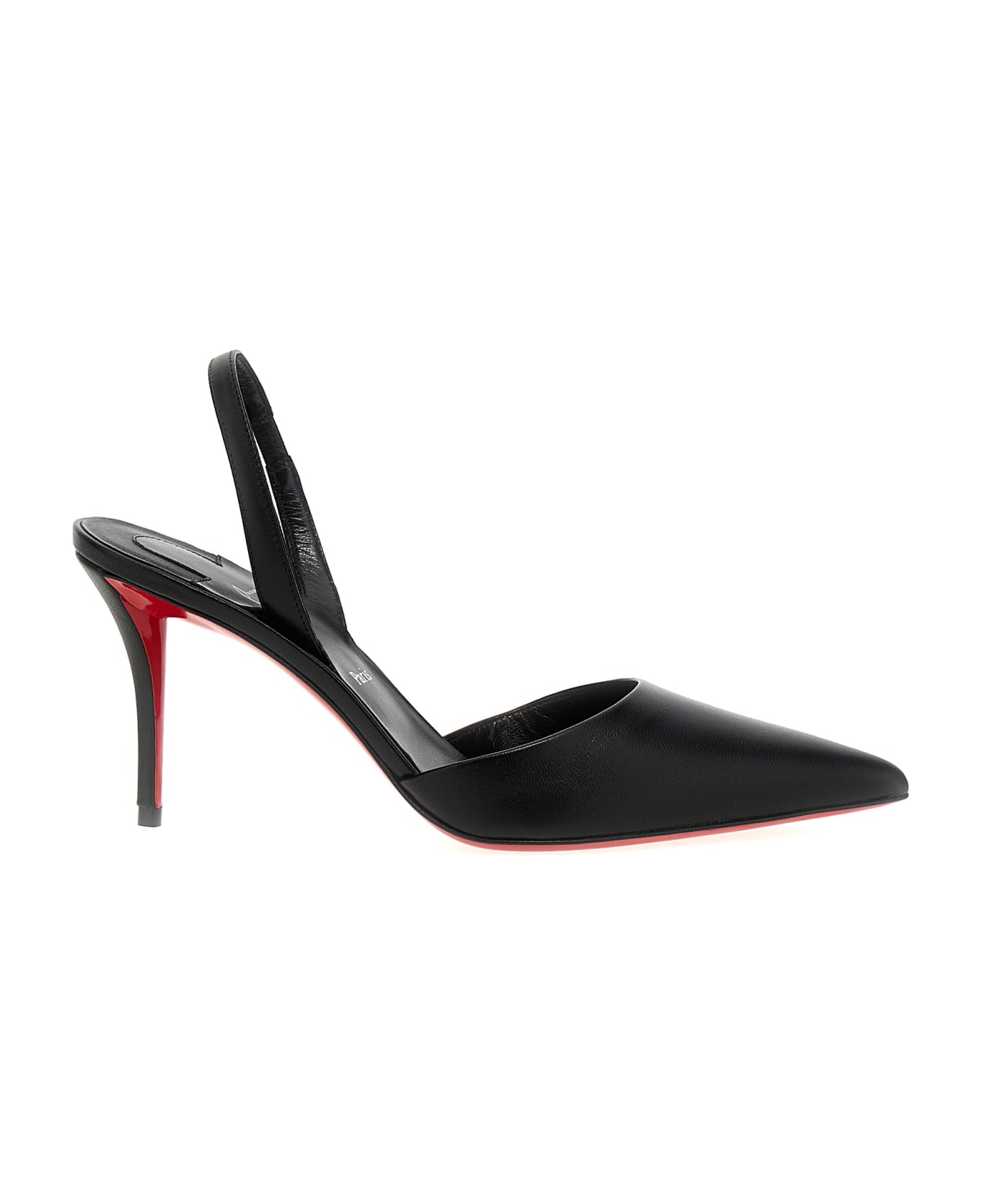 Christian Louboutin 'apostropha Sling' Slingback - Black/lin Black ハイヒール