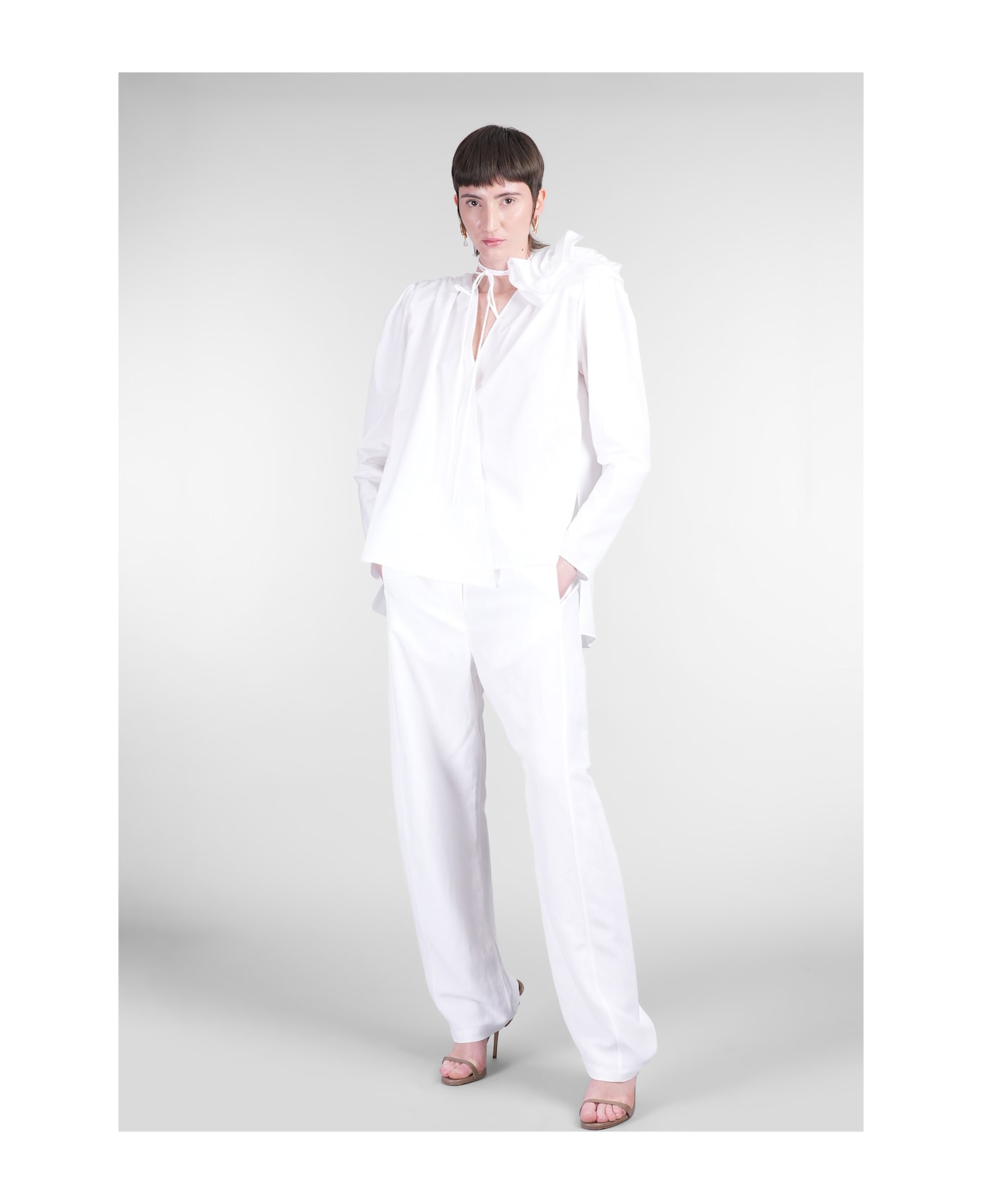 Magda Butrym Blouse 04 Blouse In White Cotton - white