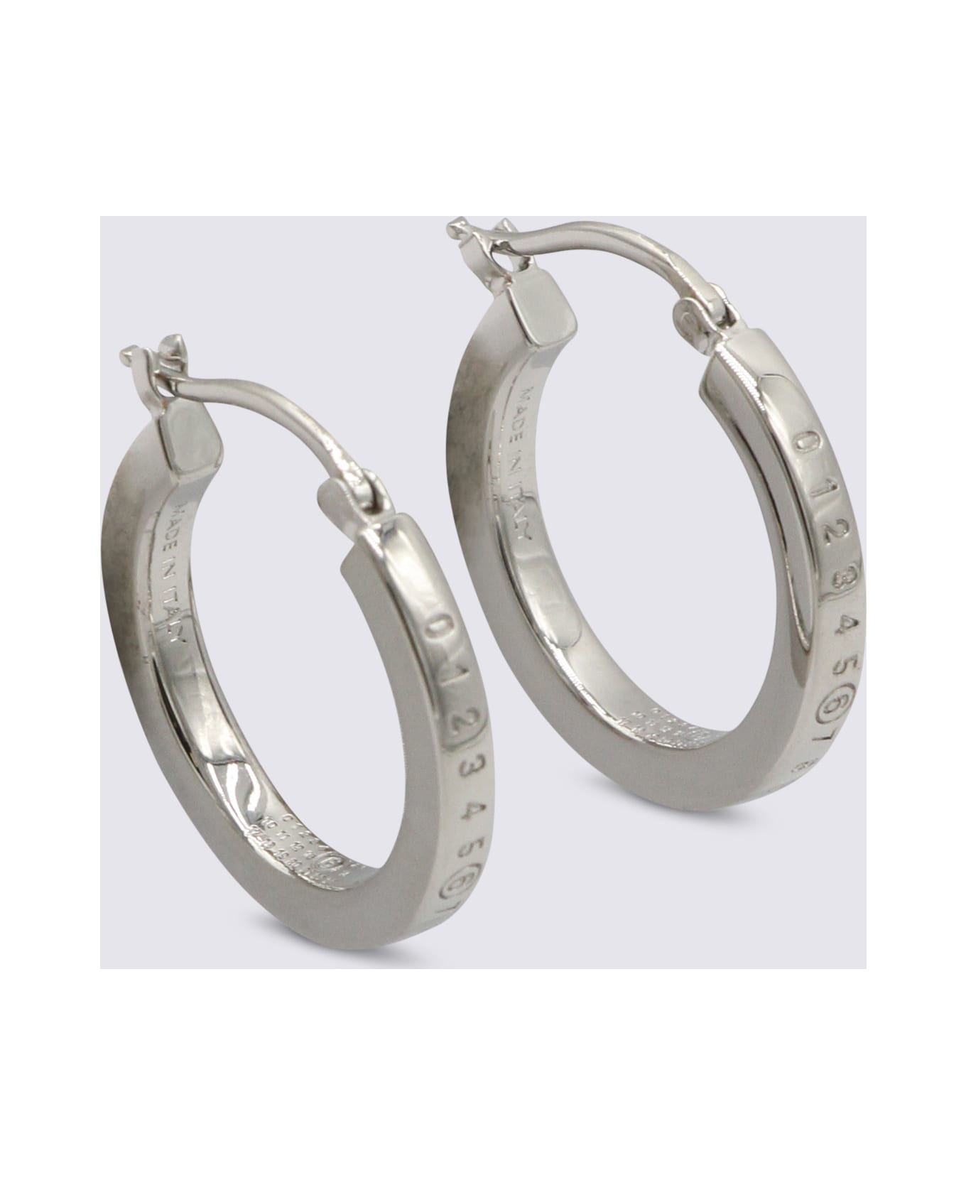MM6 Maison Margiela Silver Brass Earrings - POLISHED PALLADIUM
