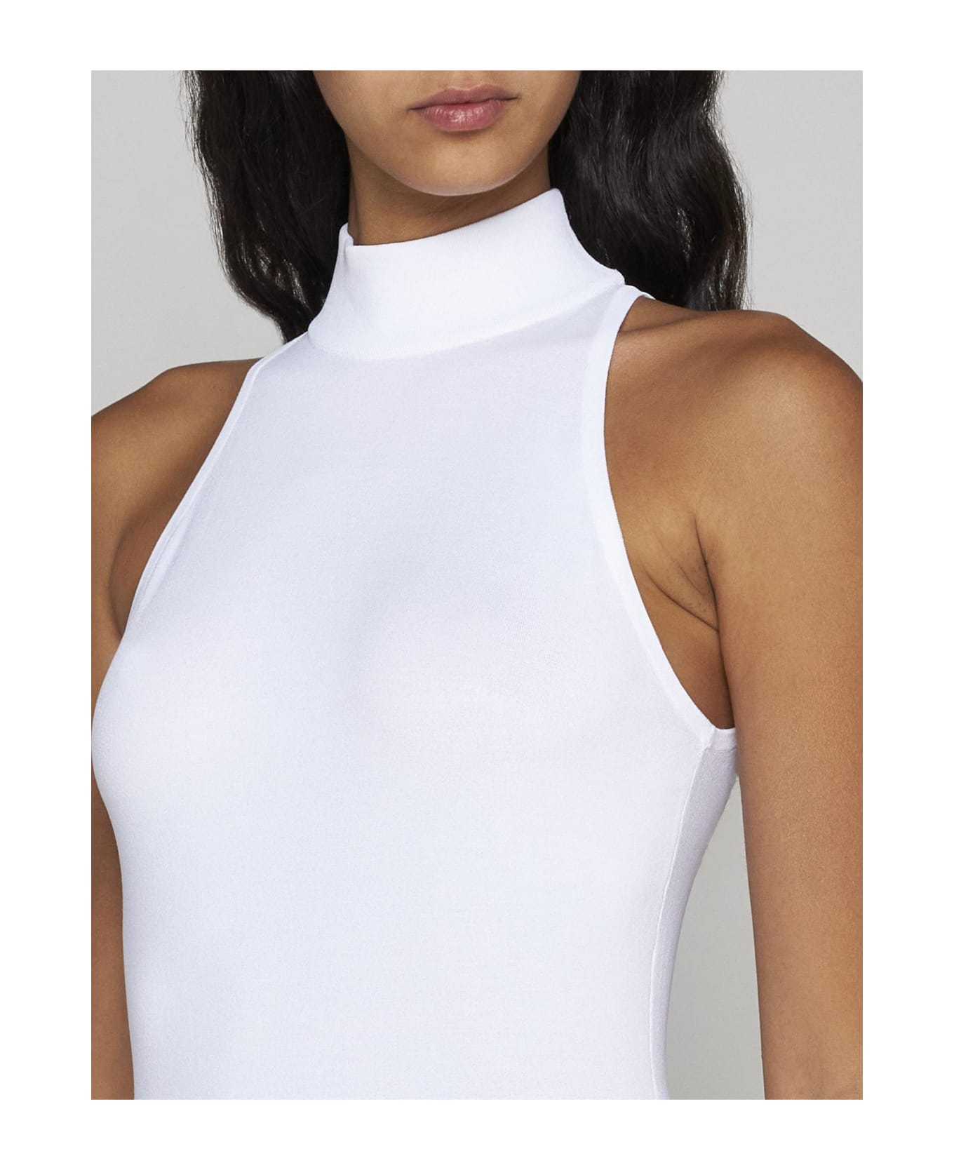 Alaia Viscose-blend Bodysuit - White