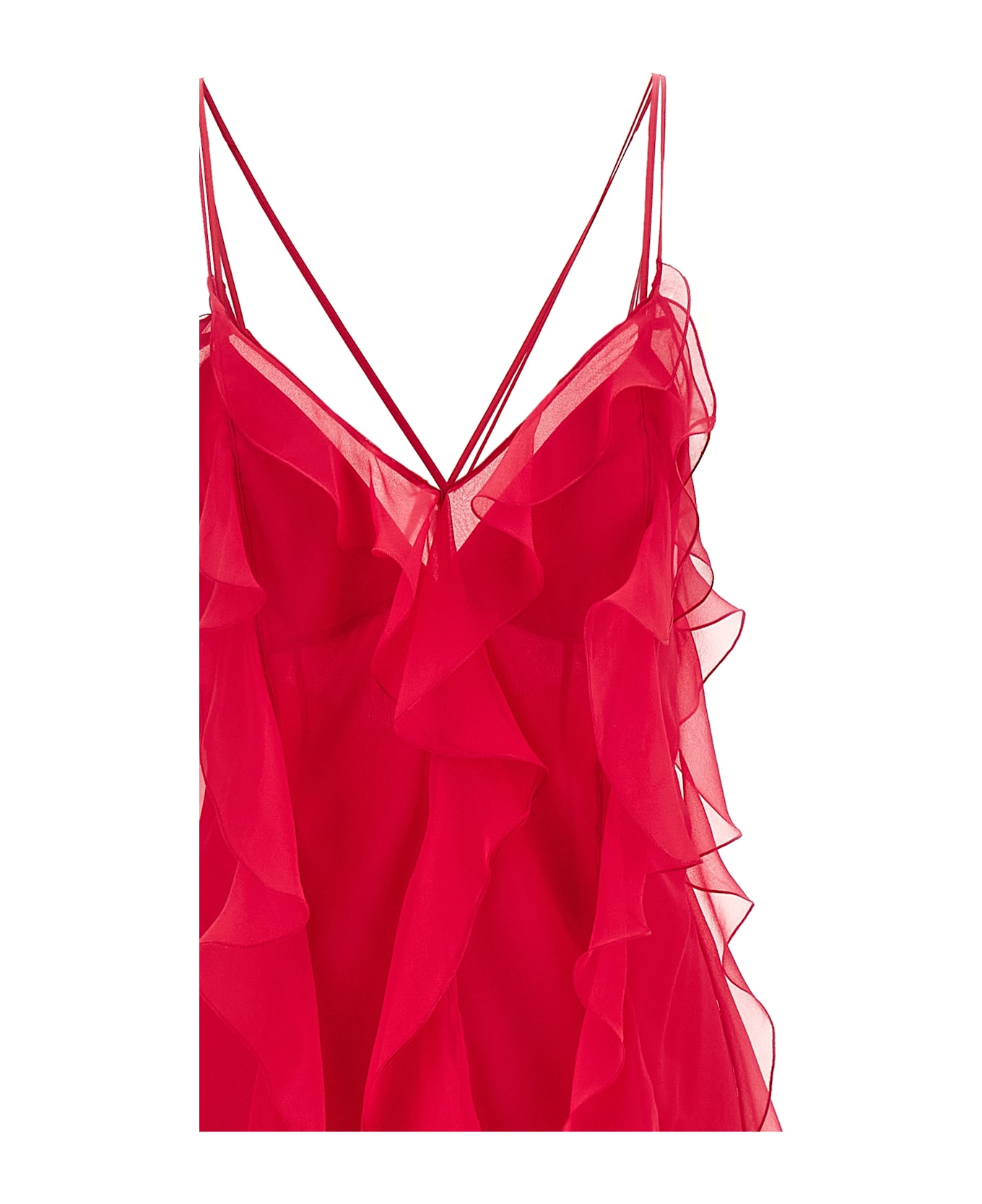 Alberta Ferretti Chiffon Dress - Fuchsia