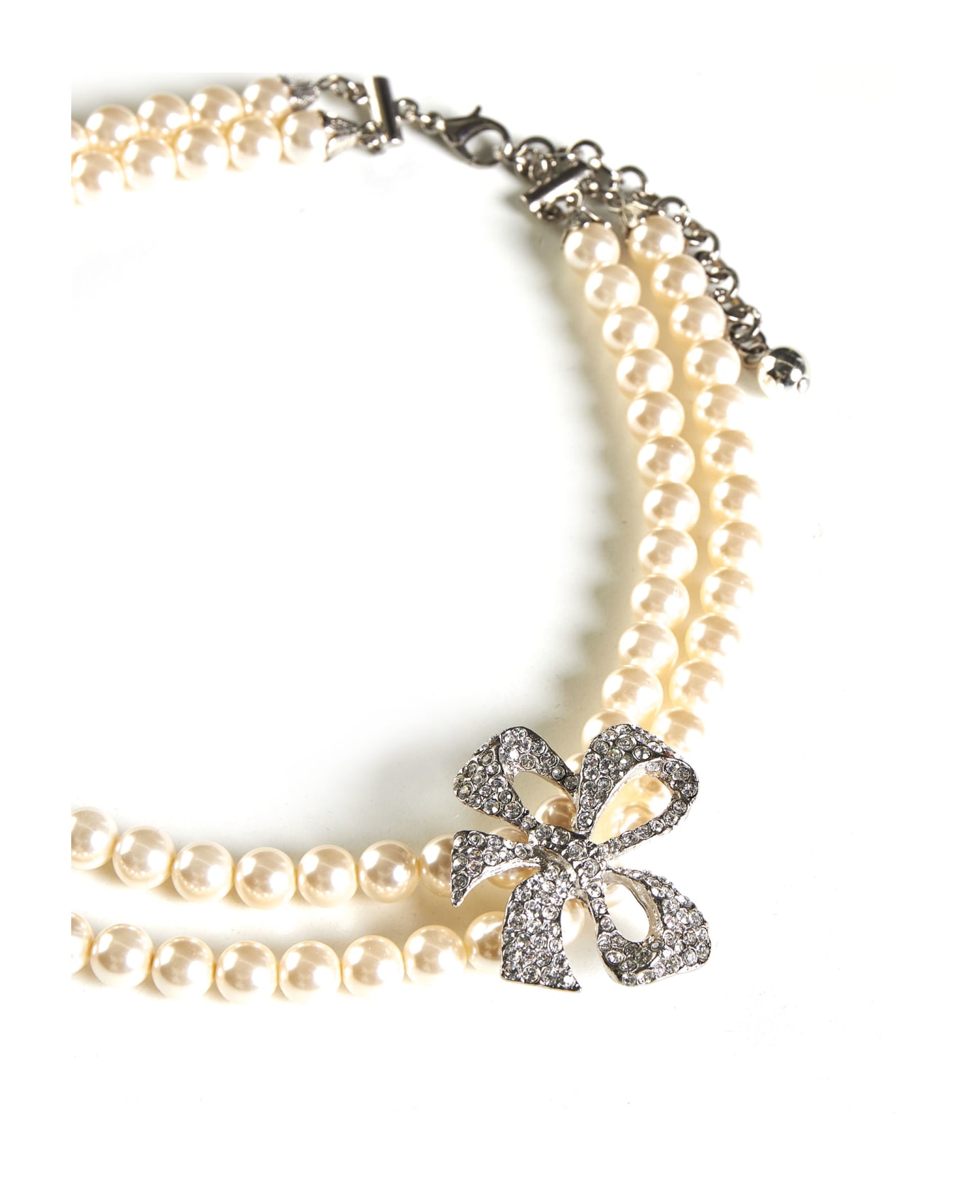 Alessandra Rich Necklace - Pearl-silver ネックレス