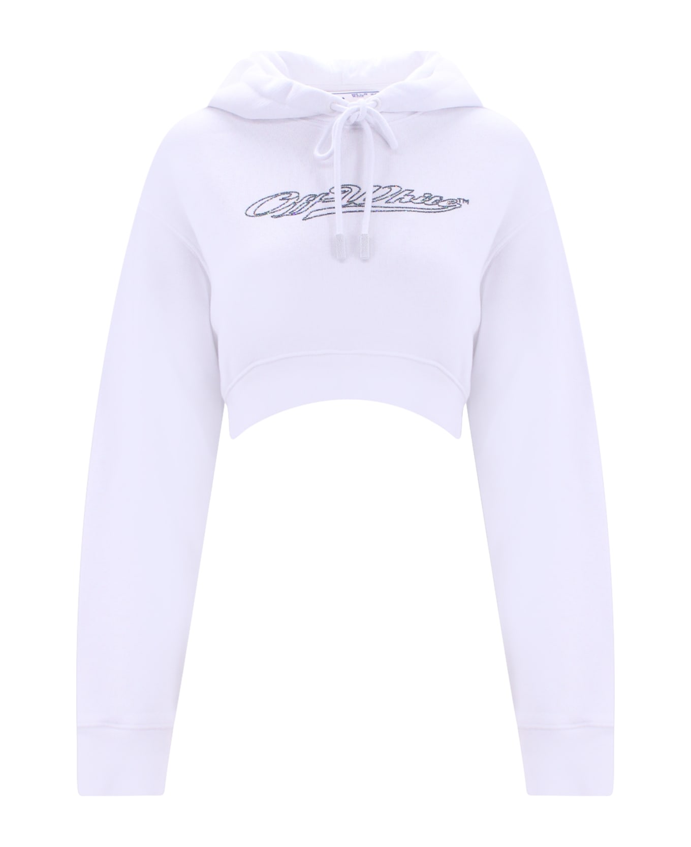 Off-White Cropped Hoodie - White フリース