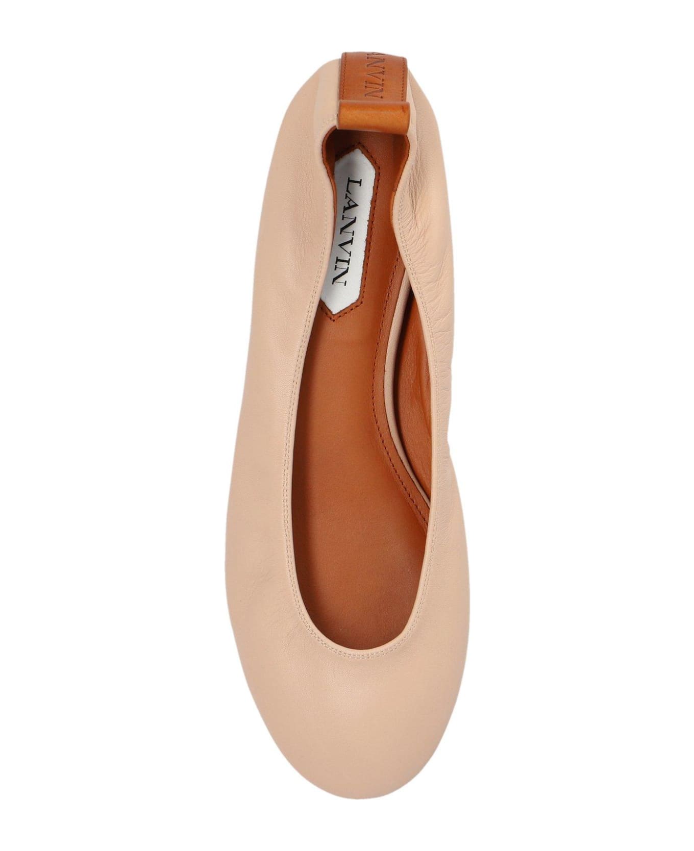 Lanvin Ruch Detailed Slip-on Ballerina Shoes - Beige