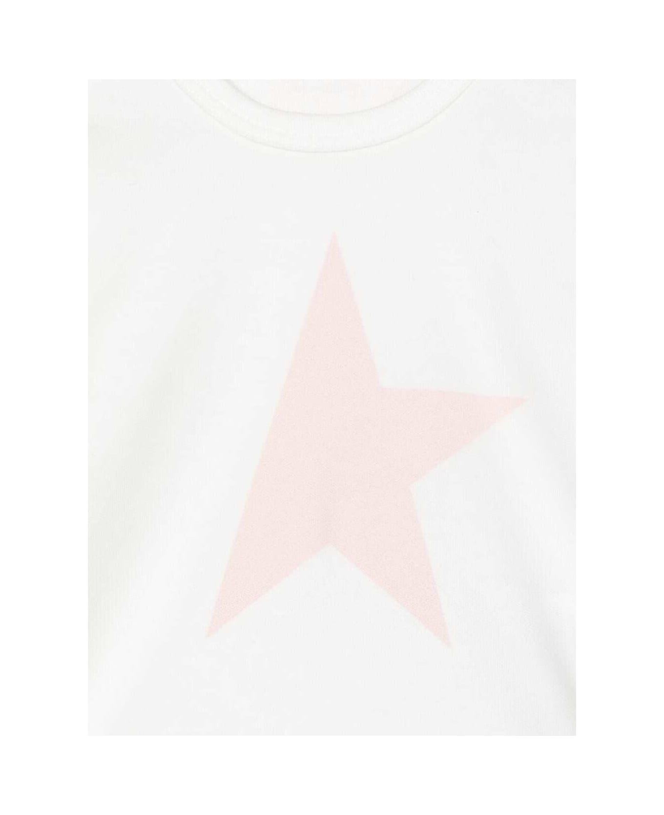 Golden Goose Star Baby Bath Gift Set Logo Printed - White Pink ボディスーツ＆セットアップ