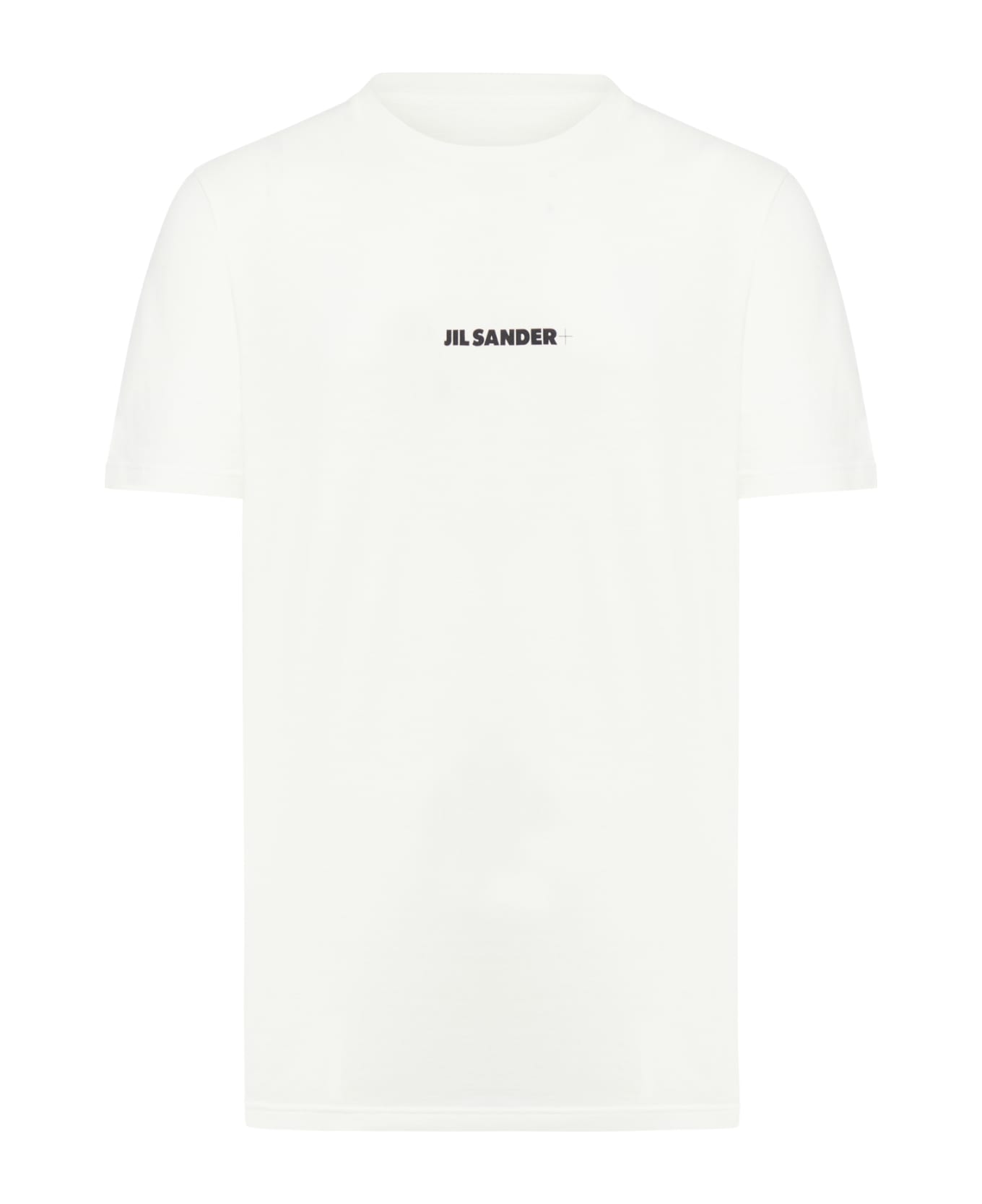 Jil Sander Crew Neck Short Sleeves T-shirt With Printed Logo On Chest - Porcelain