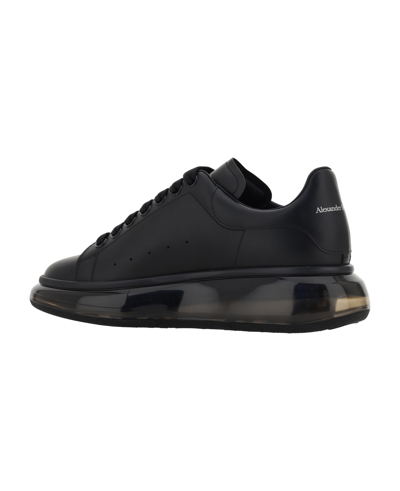 Alexander McQueen Oversized Leather Sneakers - Black/black/black