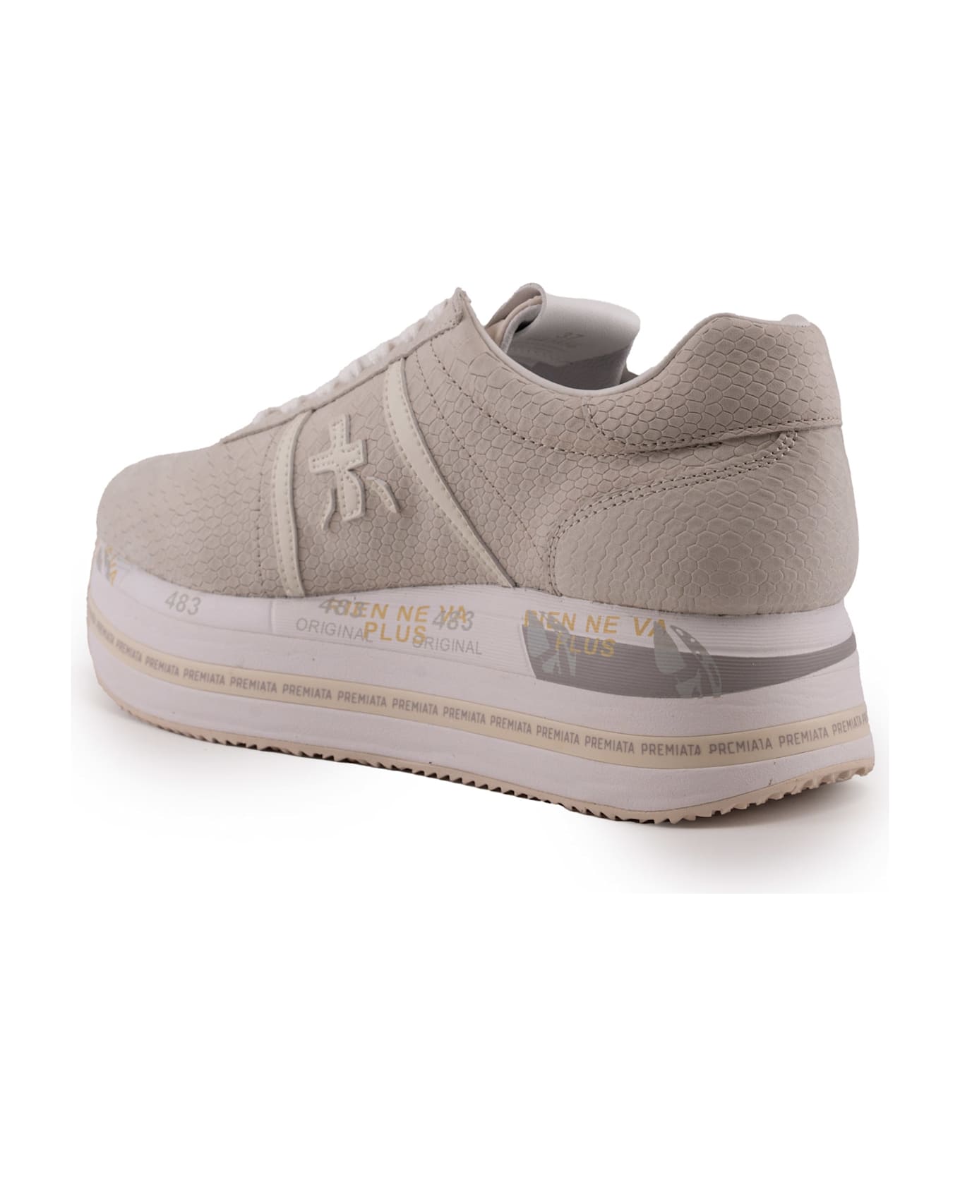 Premiata Beth 7370 Leather Sneakers - Beige
