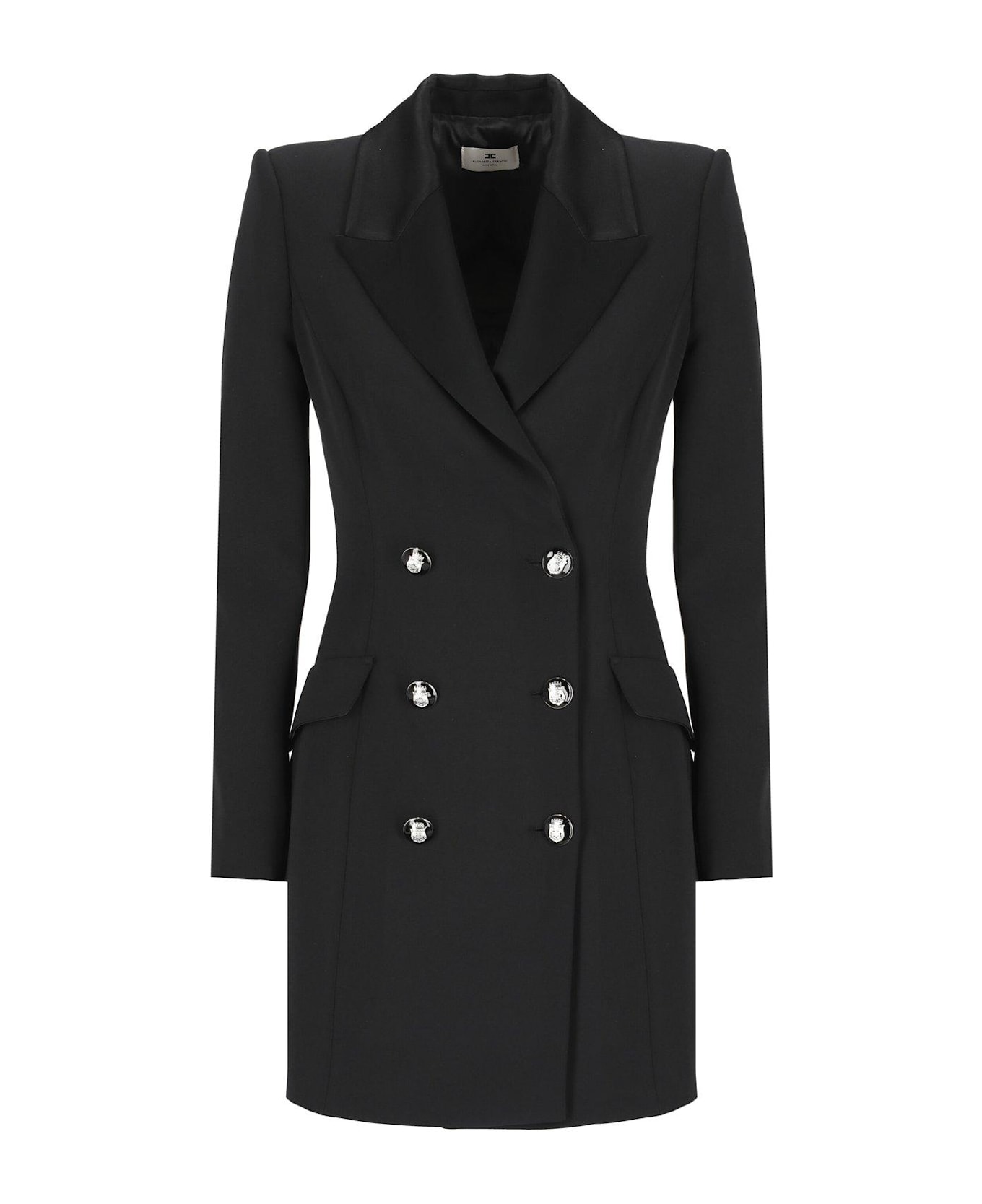 Elisabetta Franchi Double-breasted Blazer Dress - Black