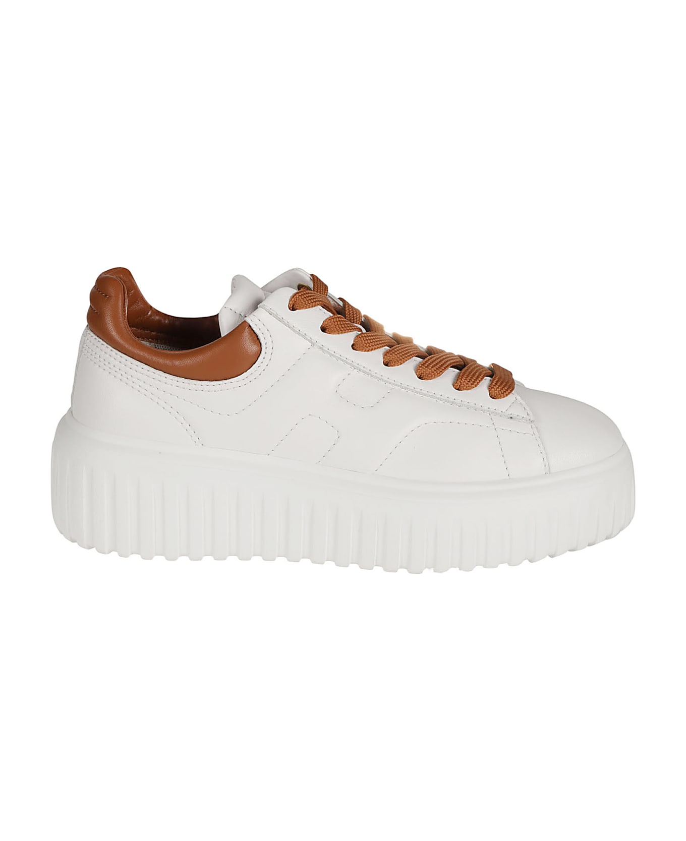 Hogan H-stripes Sneakers - Bianco/cuoio Scuro