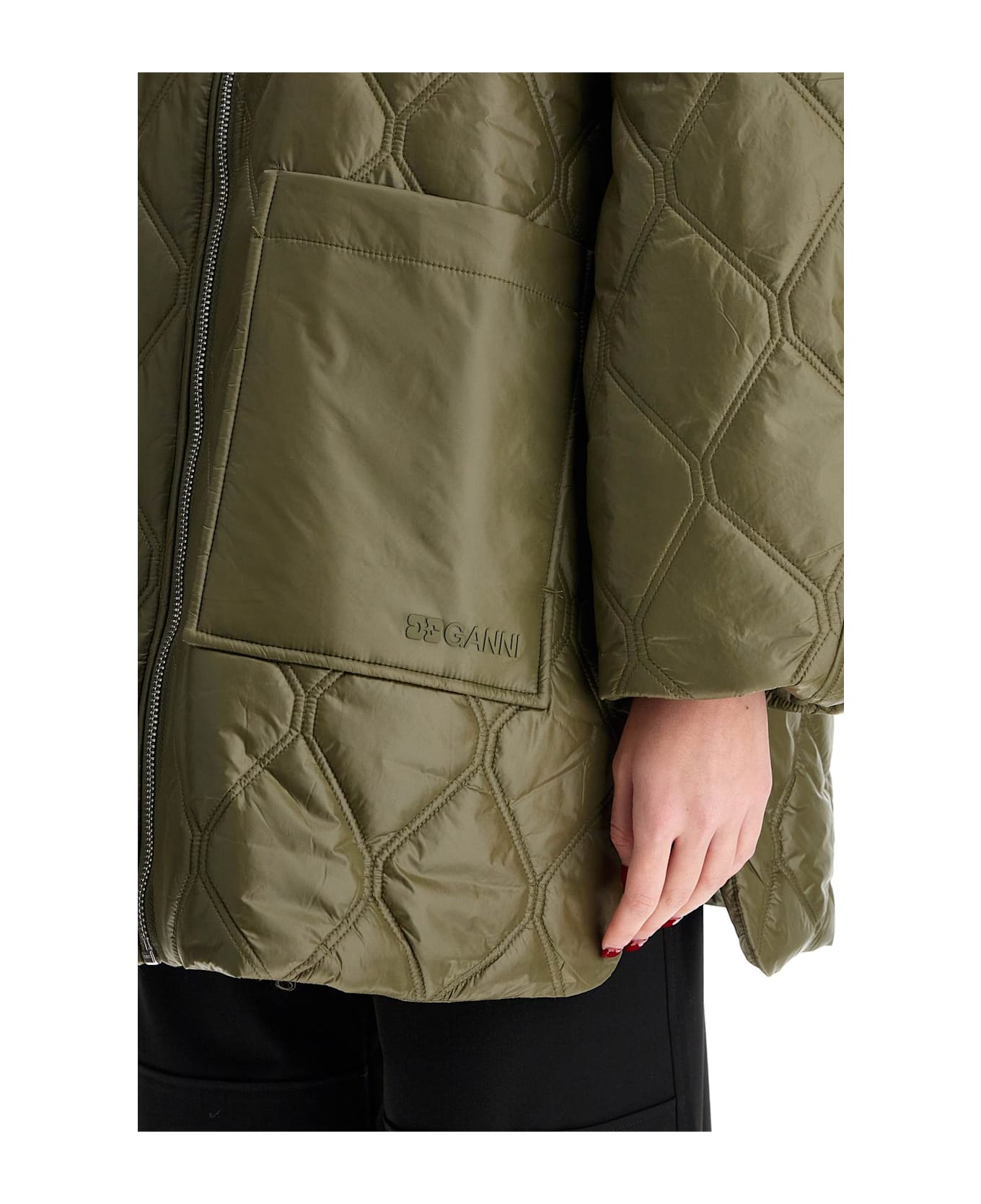 Ganni Lightweight Down Jacket - KALAMATA (Green)