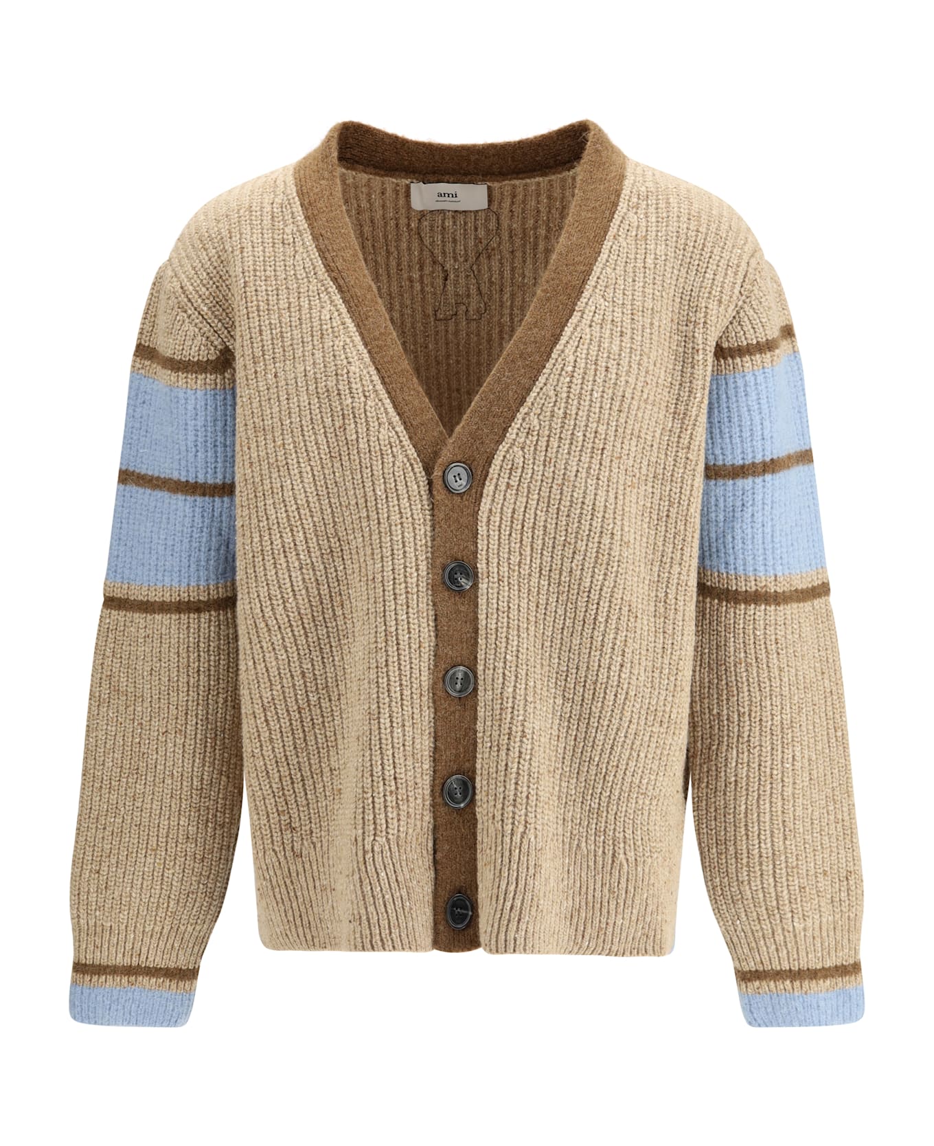 Ami Alexandre Mattiussi Wool College Cardigan - BEIGE