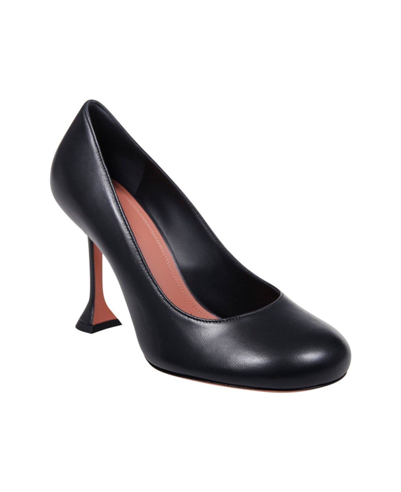 Amina Muaddi Iris Round Toe Pumps - Black