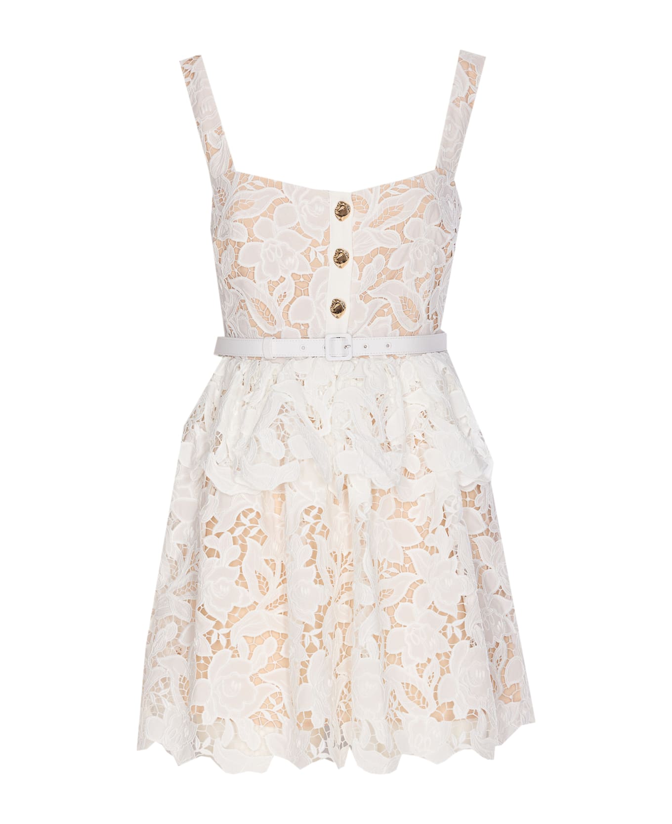 self-portrait Lace Mini Dress - White