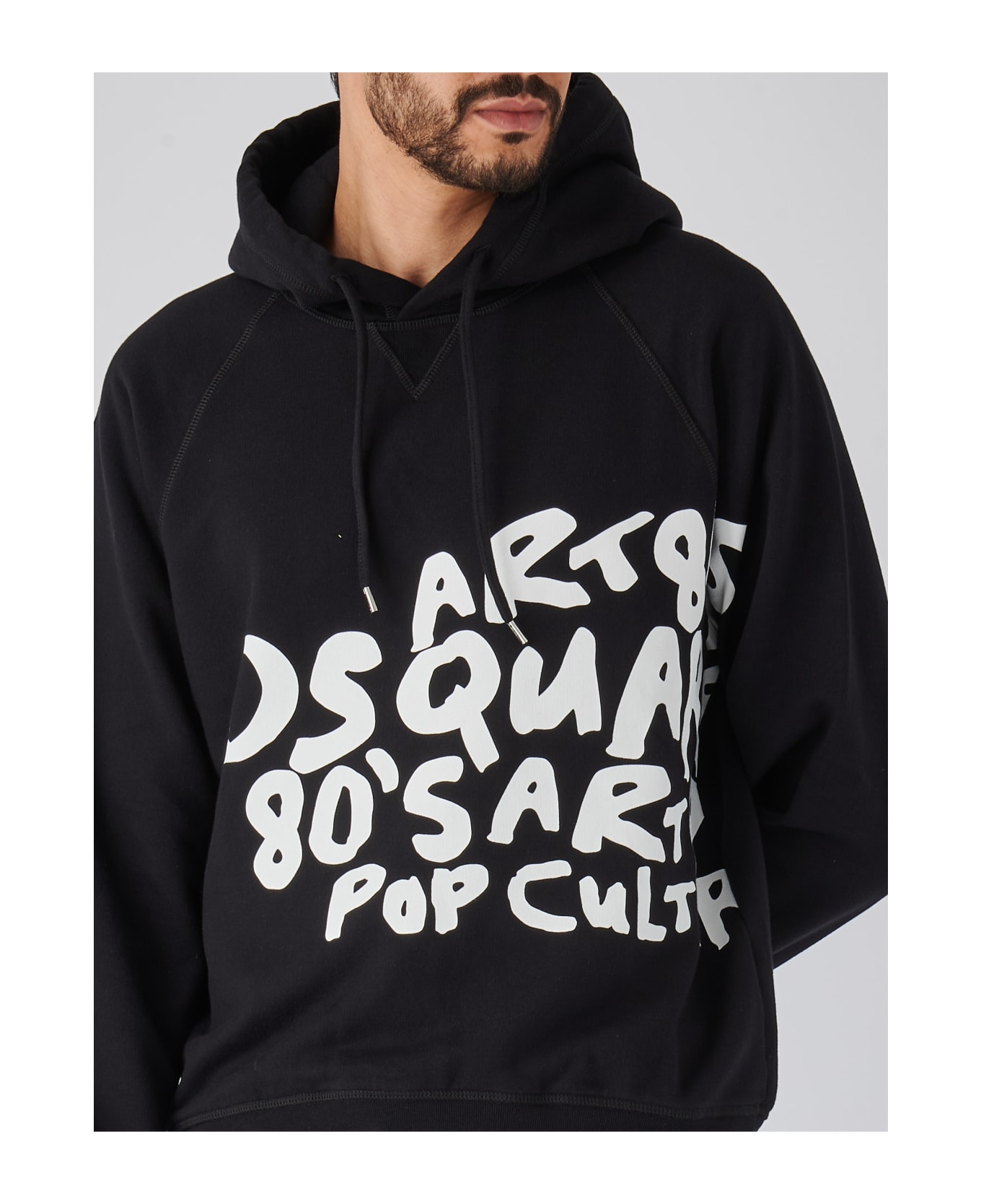 Dsquared2 D2 Pop 80's Cool Fit Hoodie Sweatshirt - NERO