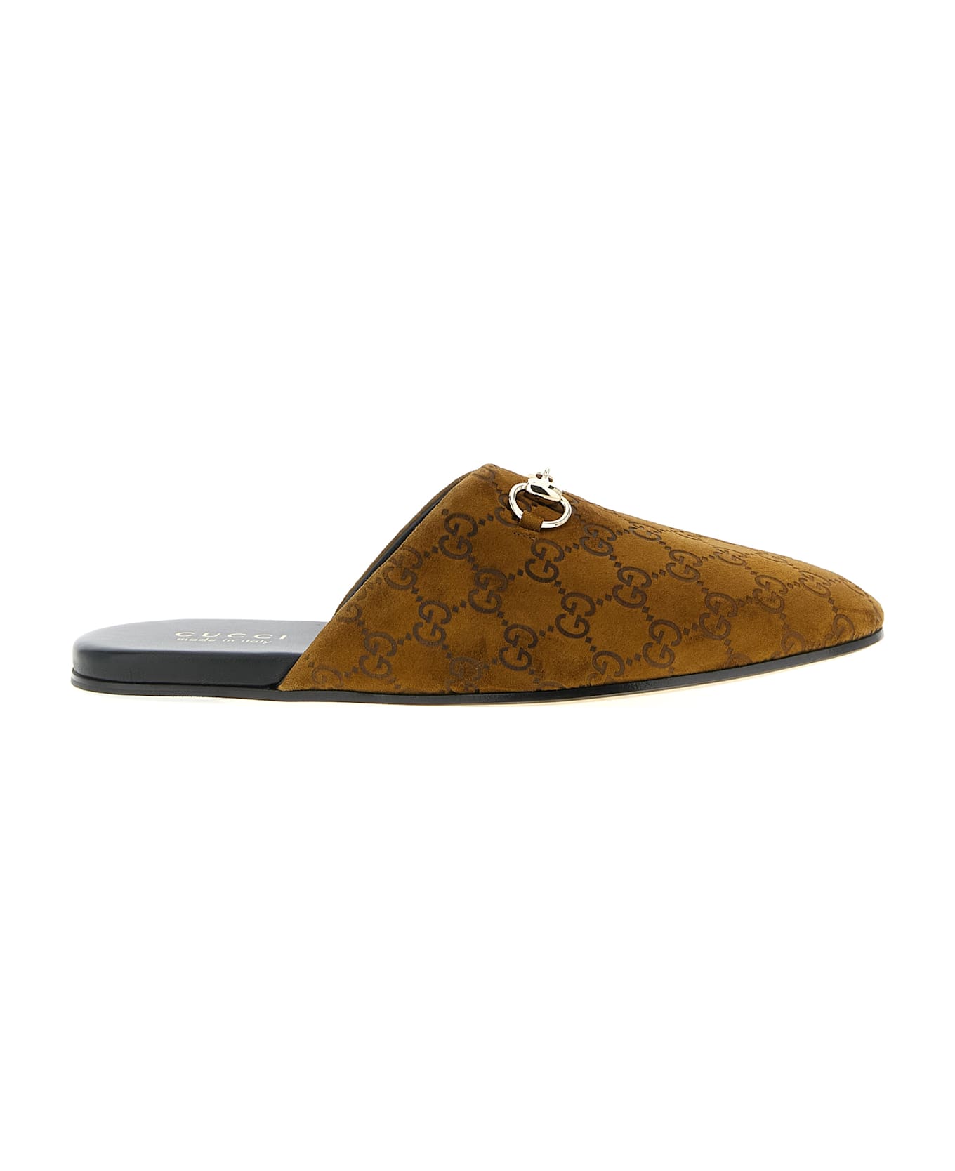 Gucci Sabot Suede Horsebit - Brown