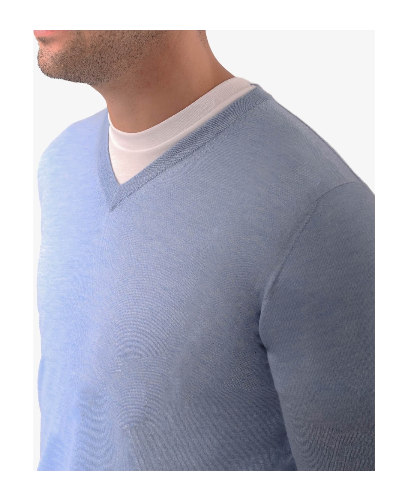 Larusmiani V-neck Sweater 'pullman' Sweater - LightBlue