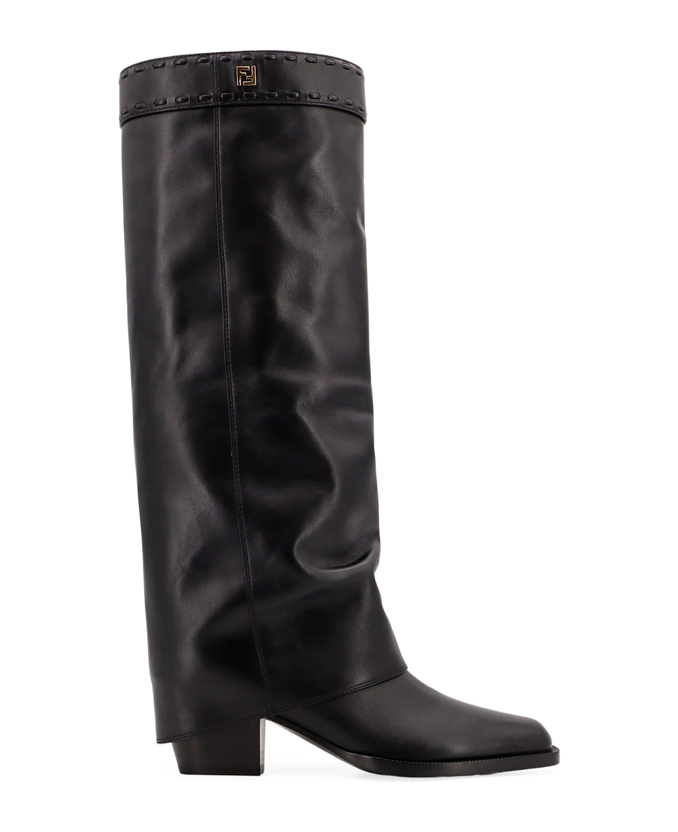 Fendi Black Leather Fendi Show Boots - Black