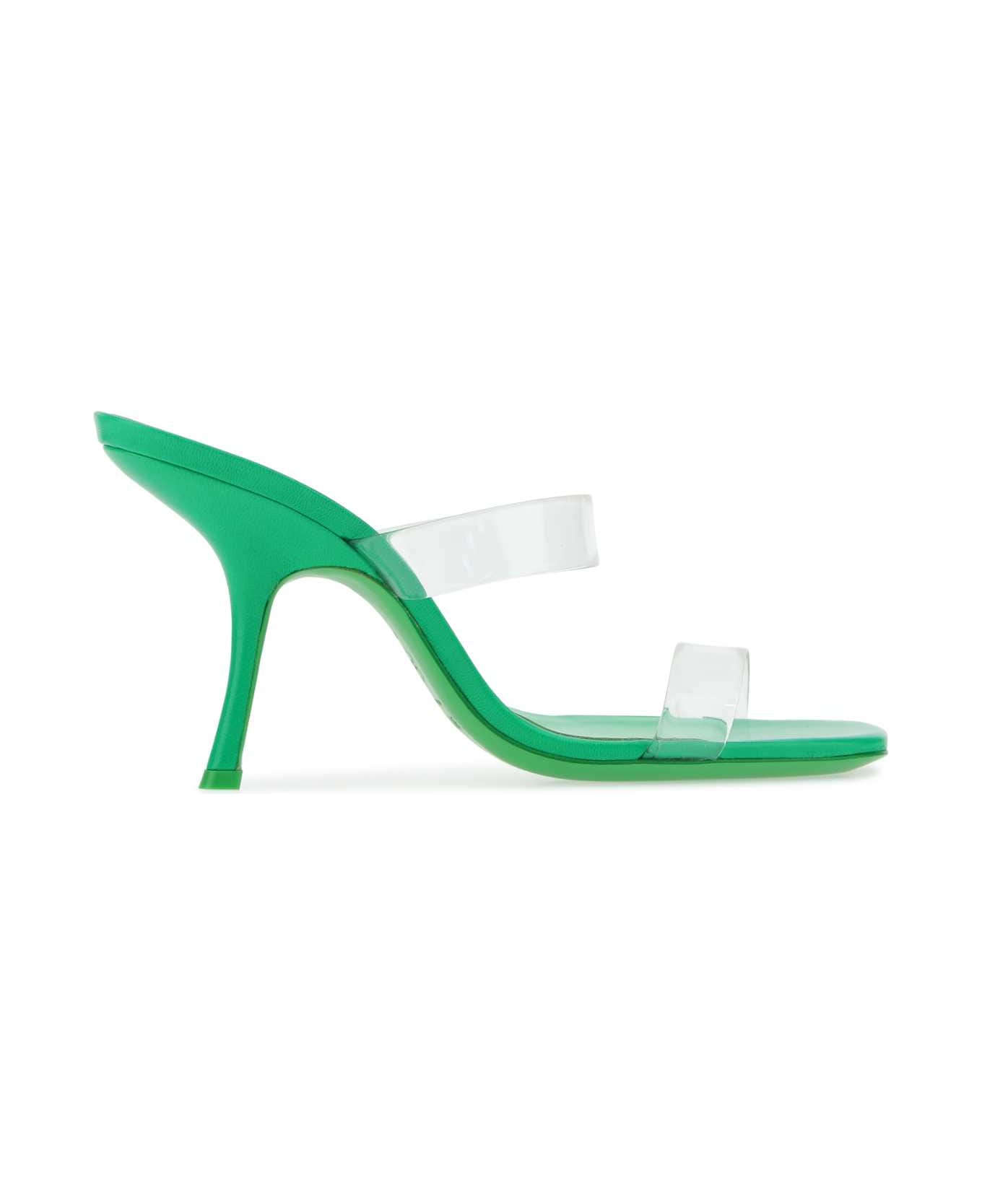 BY FAR Grass Green Clara Mules - SPG