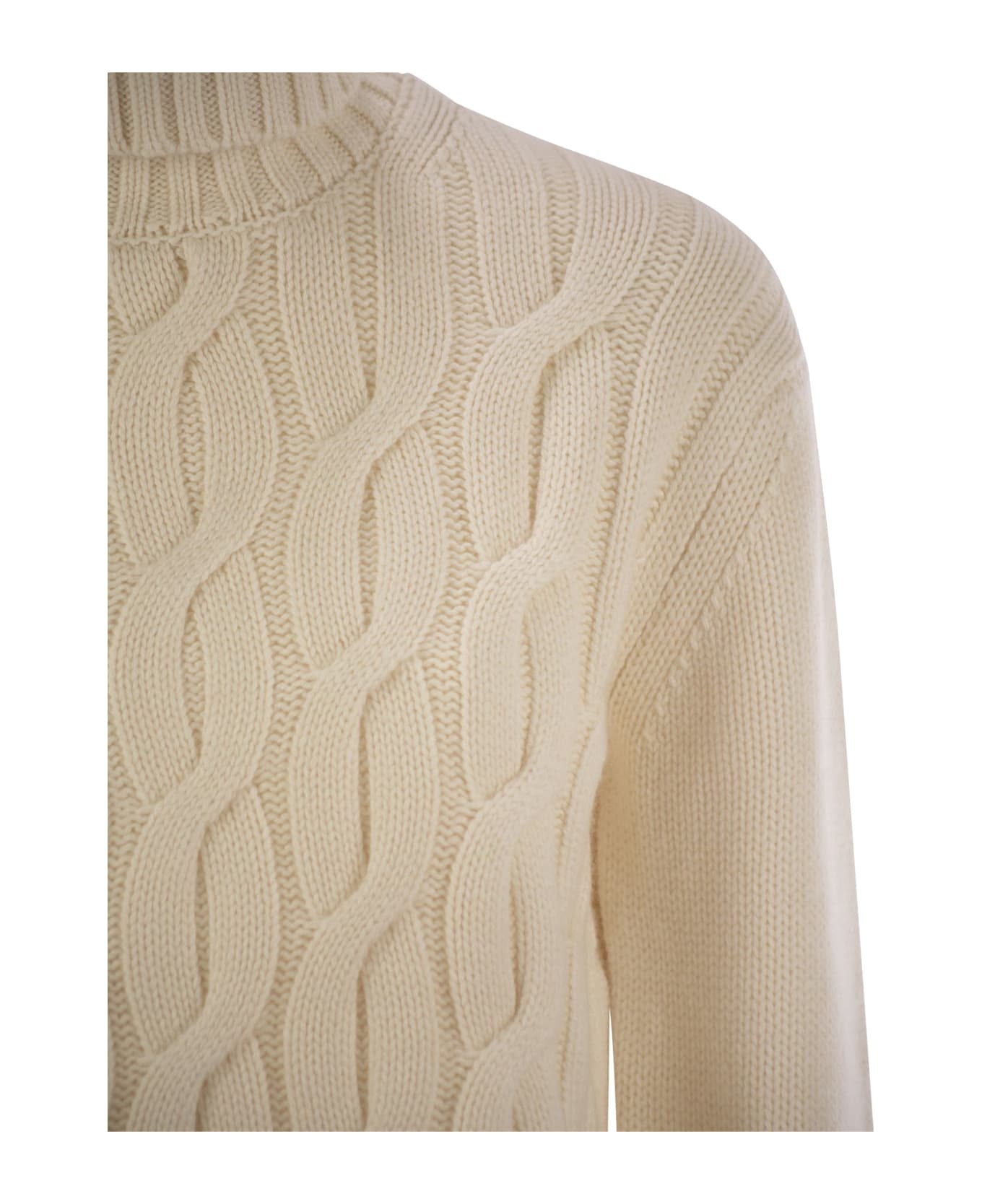 MC2 Saint Barth Giverny - Cable-knit Turtleneck Jumper - White