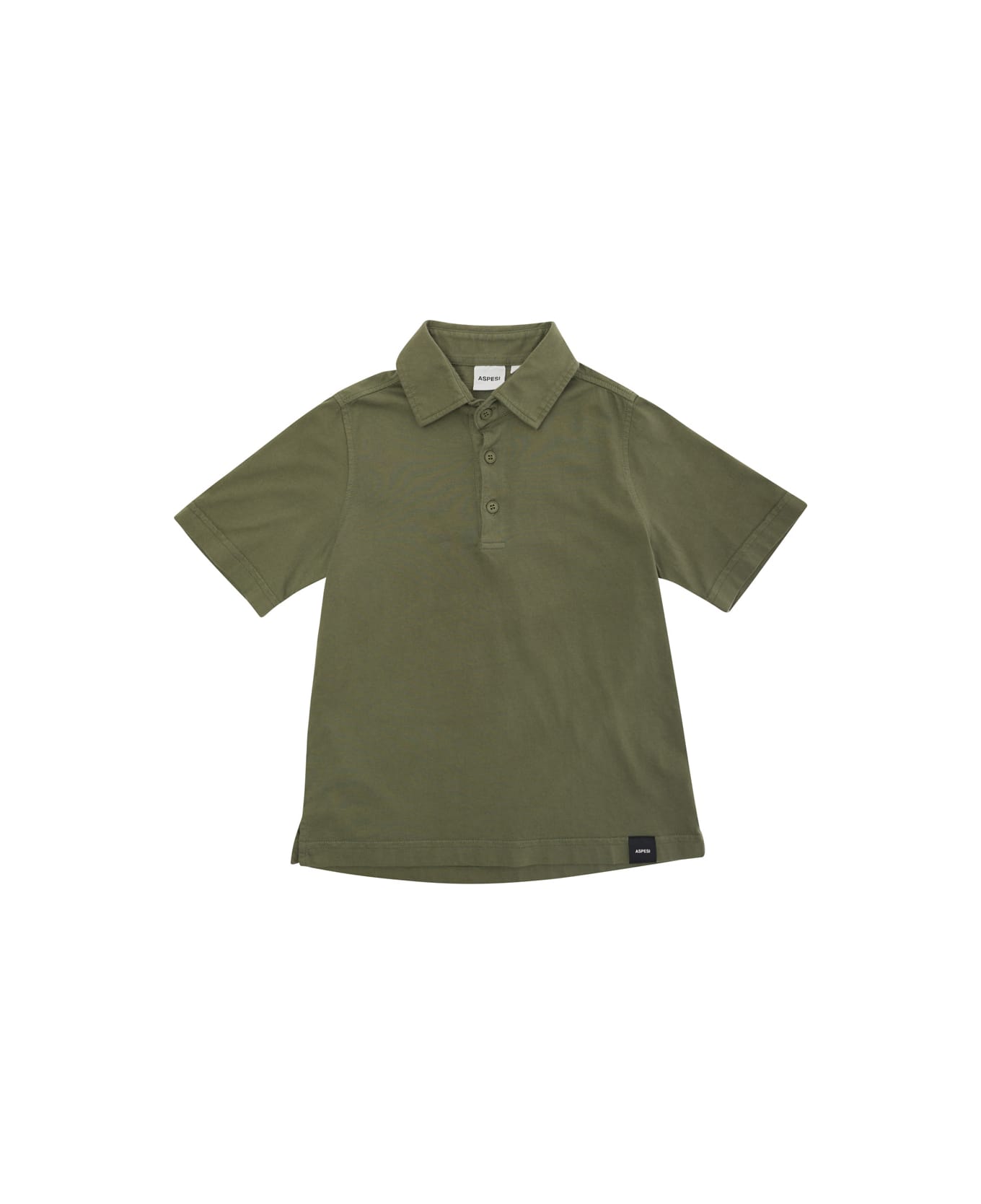 Aspesi Olive Green Polo T-shirt In Cotton Boy - Green Tシャツ＆ポロシャツ