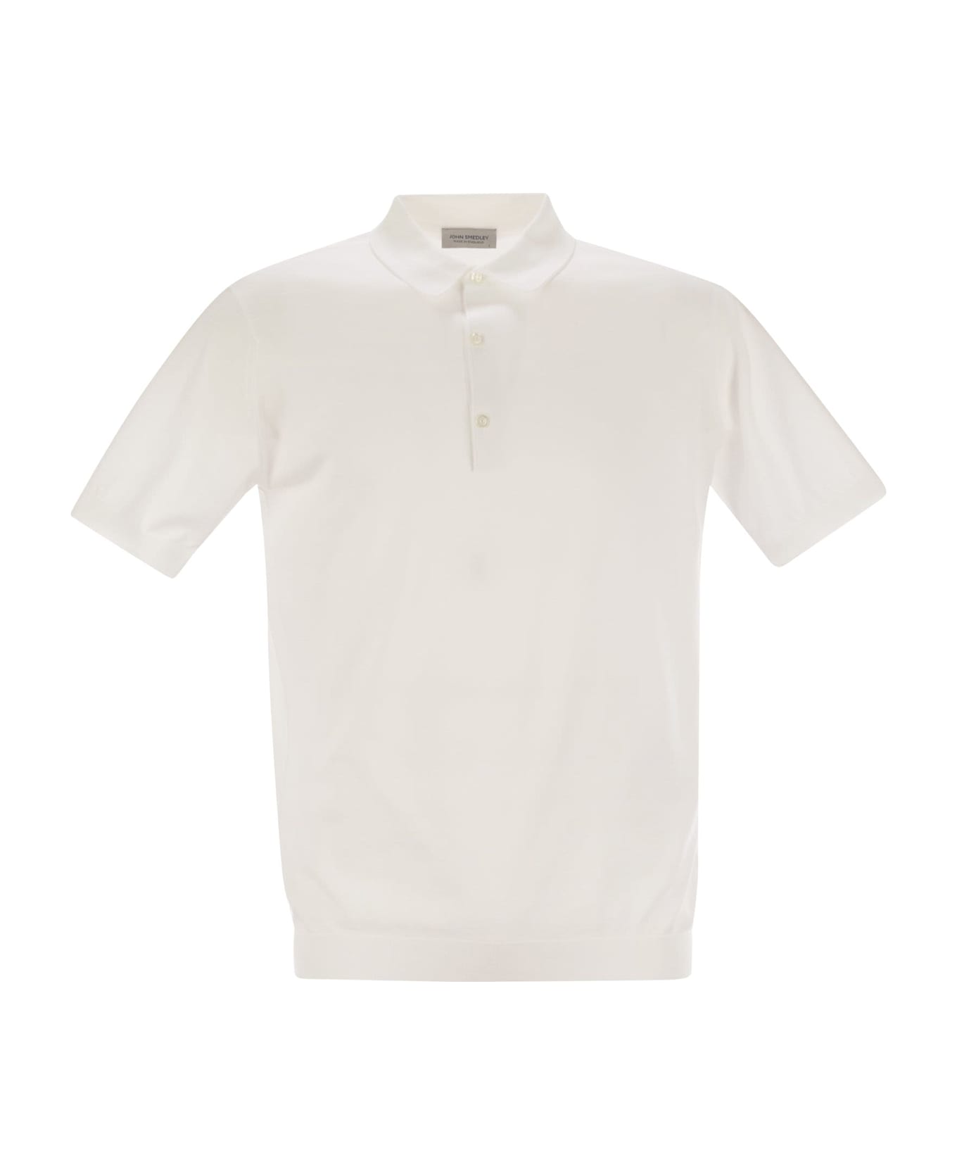 John Smedley Adrian - Cotton Short-sleeved Polo Shirt - Bianco