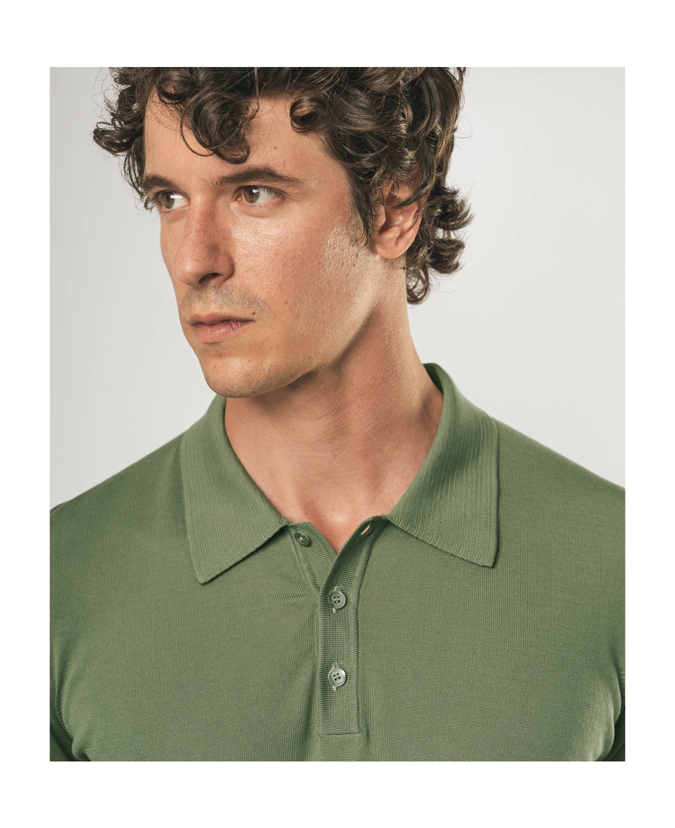 Larusmiani Ischia Polo Sweater - Olive