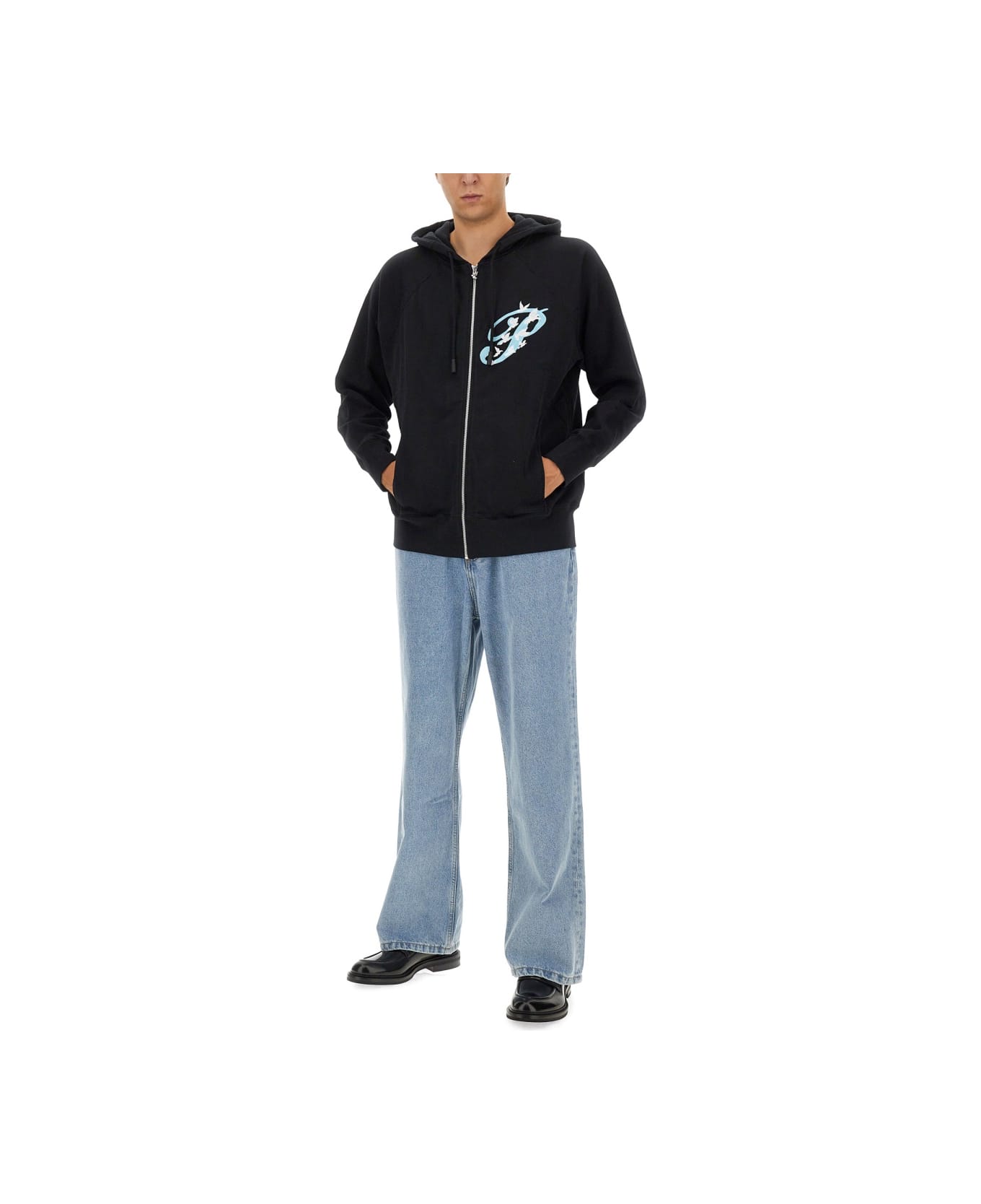 3.Paradis Zip Sweatshirt. - BLACK