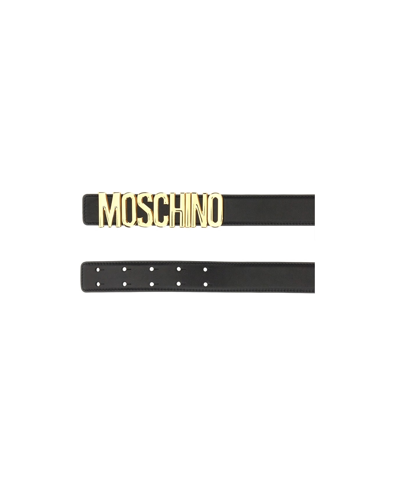 Moschino Belt With Logo - BLACK