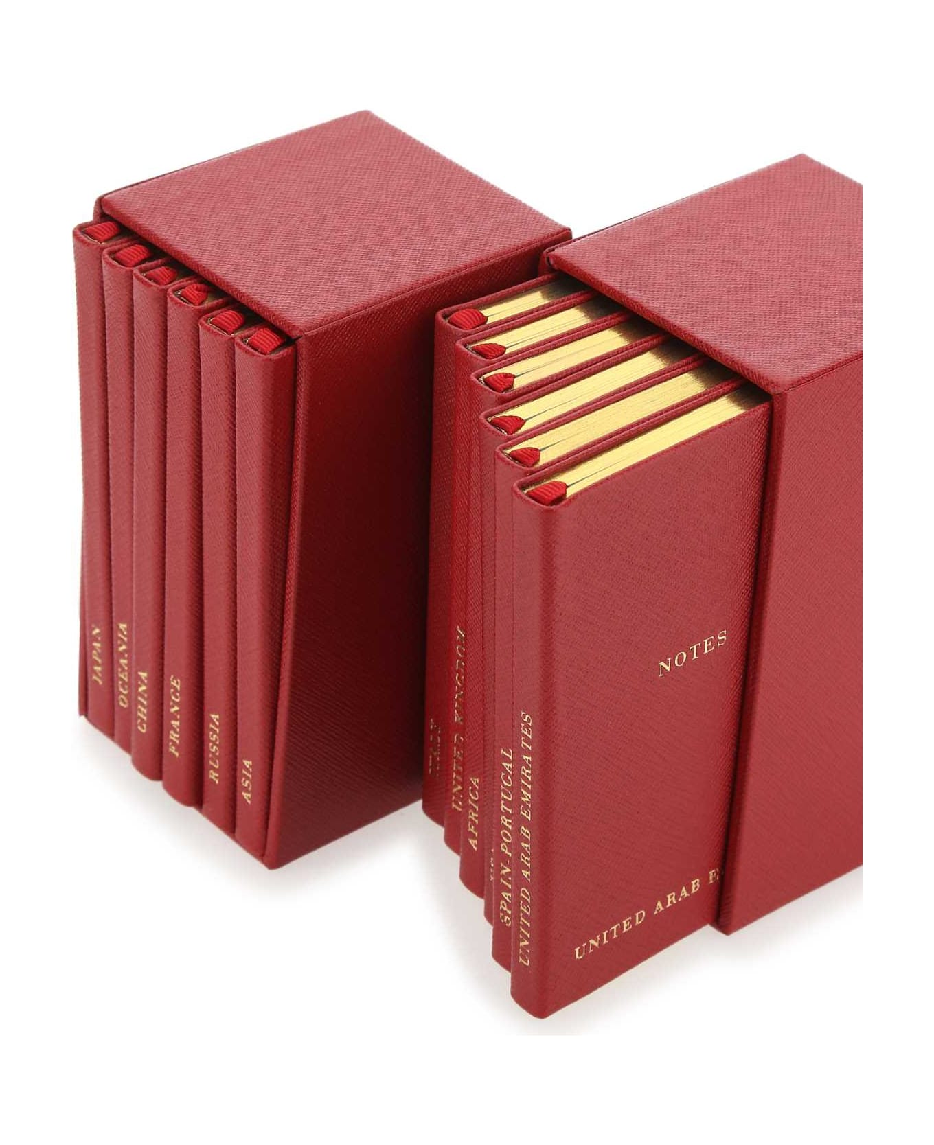 Prada Red Leather Notebook Set - F068Z インテリア雑貨