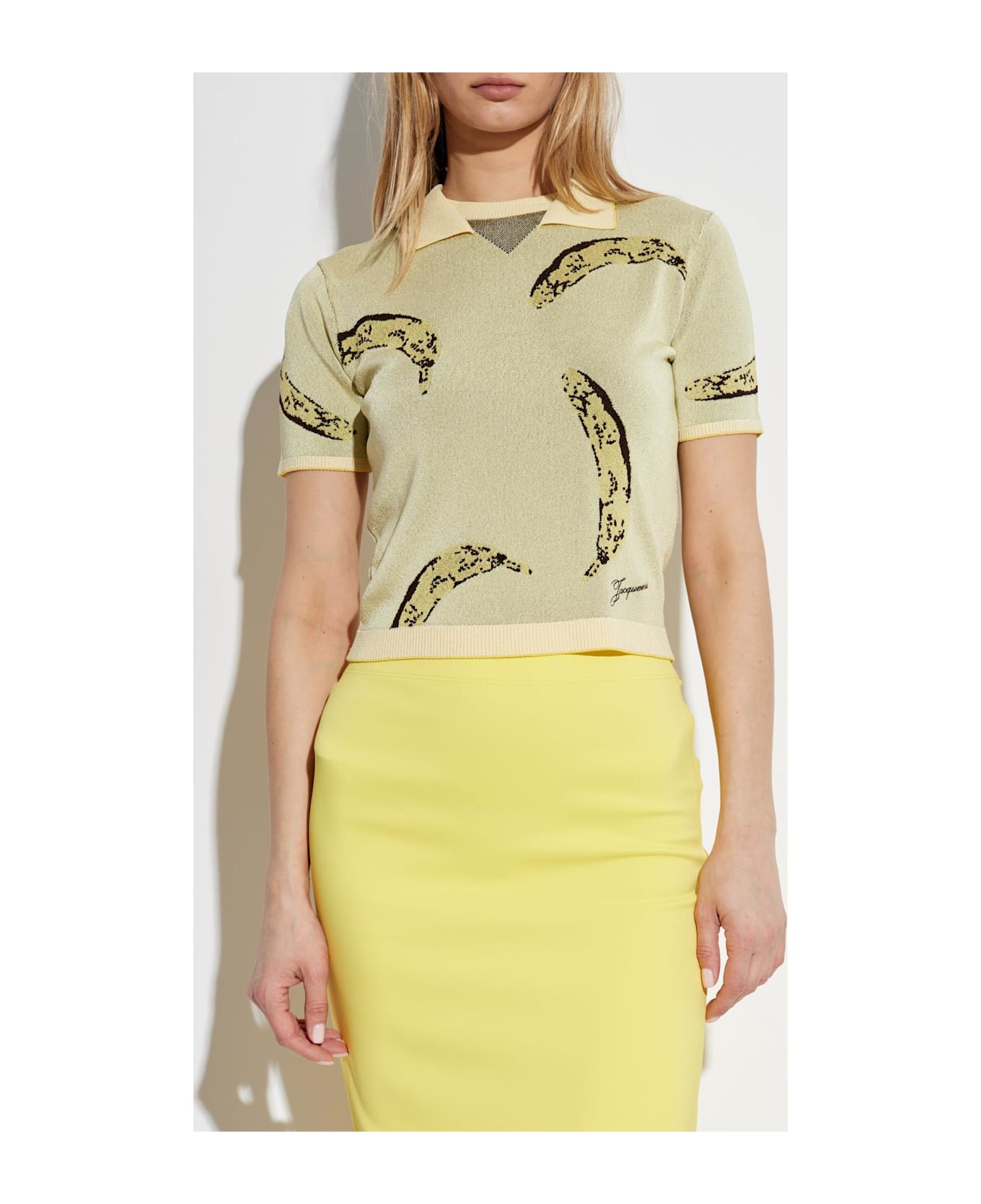 Jacquemus Le Polo Marino - BANANA JACQUARD YELLOW