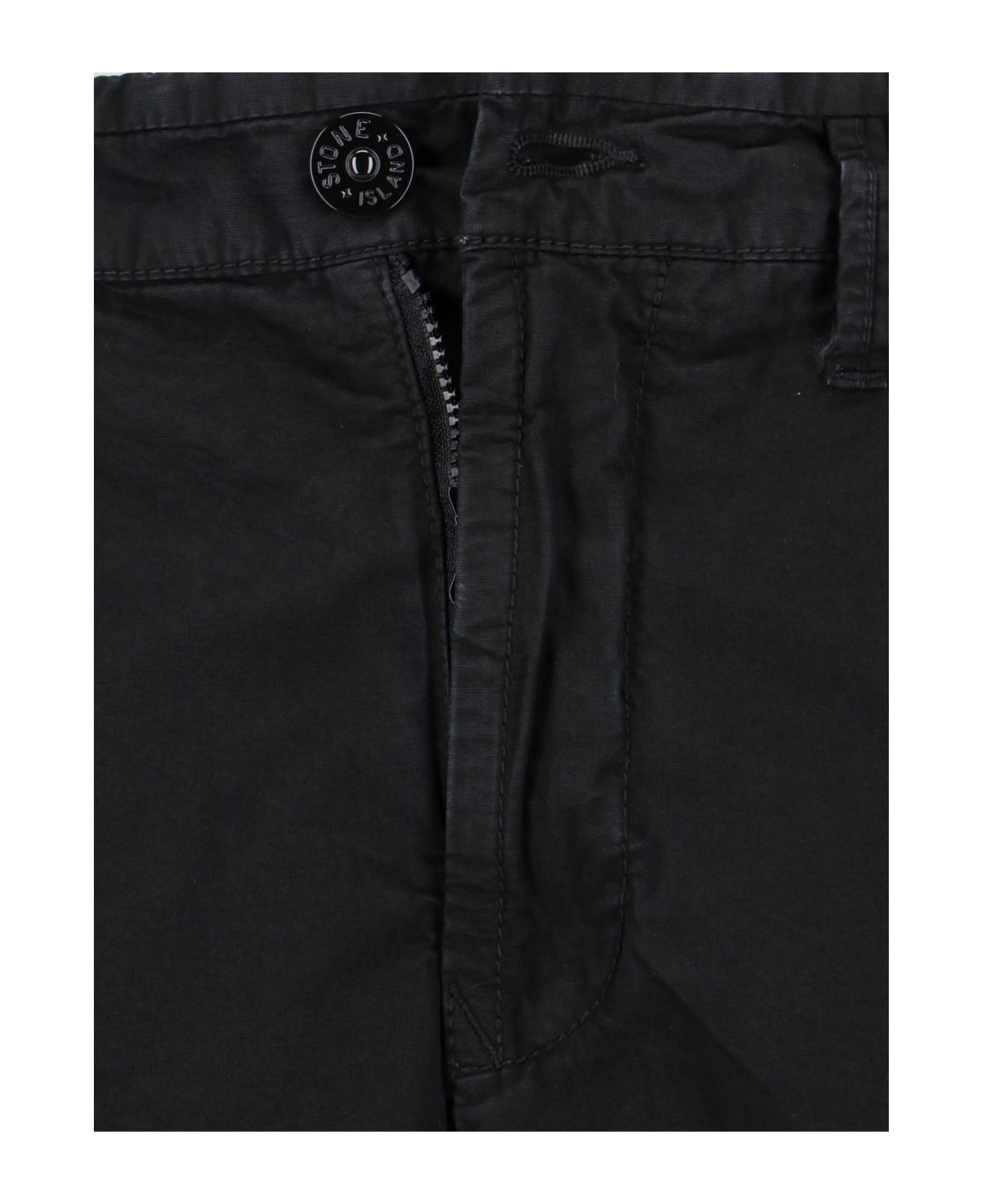 Stone Island Cotton Shorts - BLACK