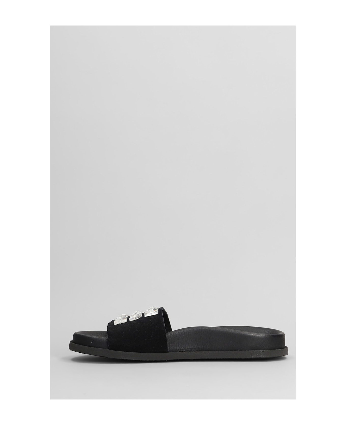 Pedro Garcia Dolomita Flats In Black Suede - black