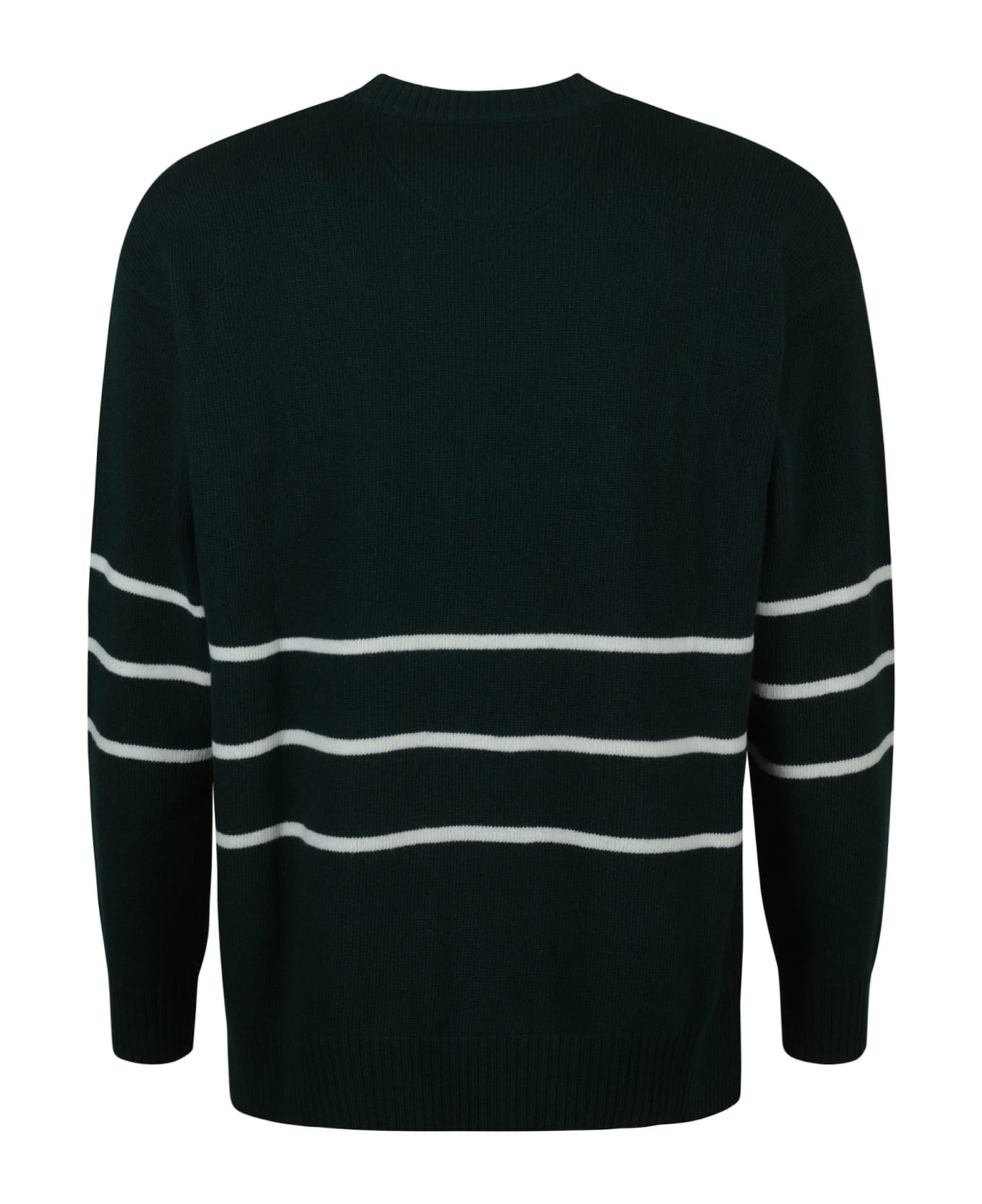 Valentino Stripe Detail Logo Sweater - Green ニットウェア