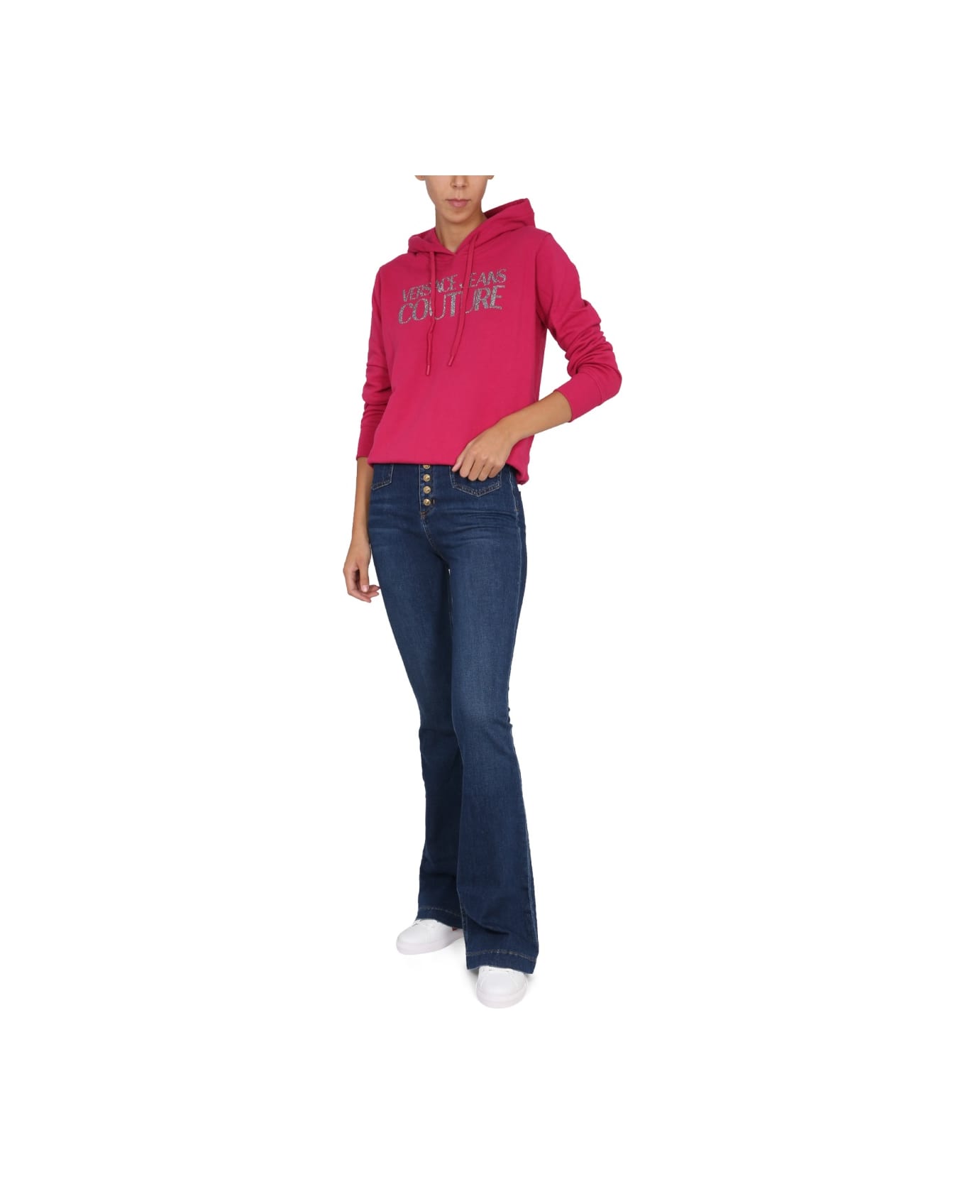 Versace Jeans Couture Sweatshirt With Logo - FUCHSIA