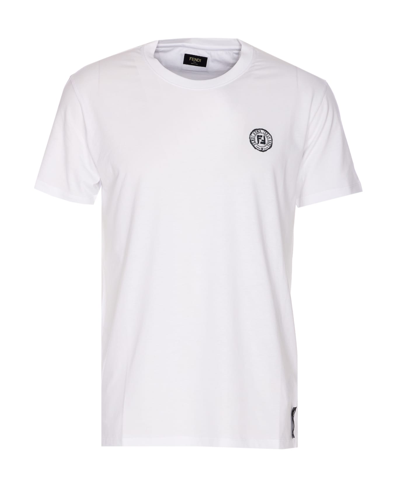 Fendi Ff Postcards Logo T-shirt - BIANCO