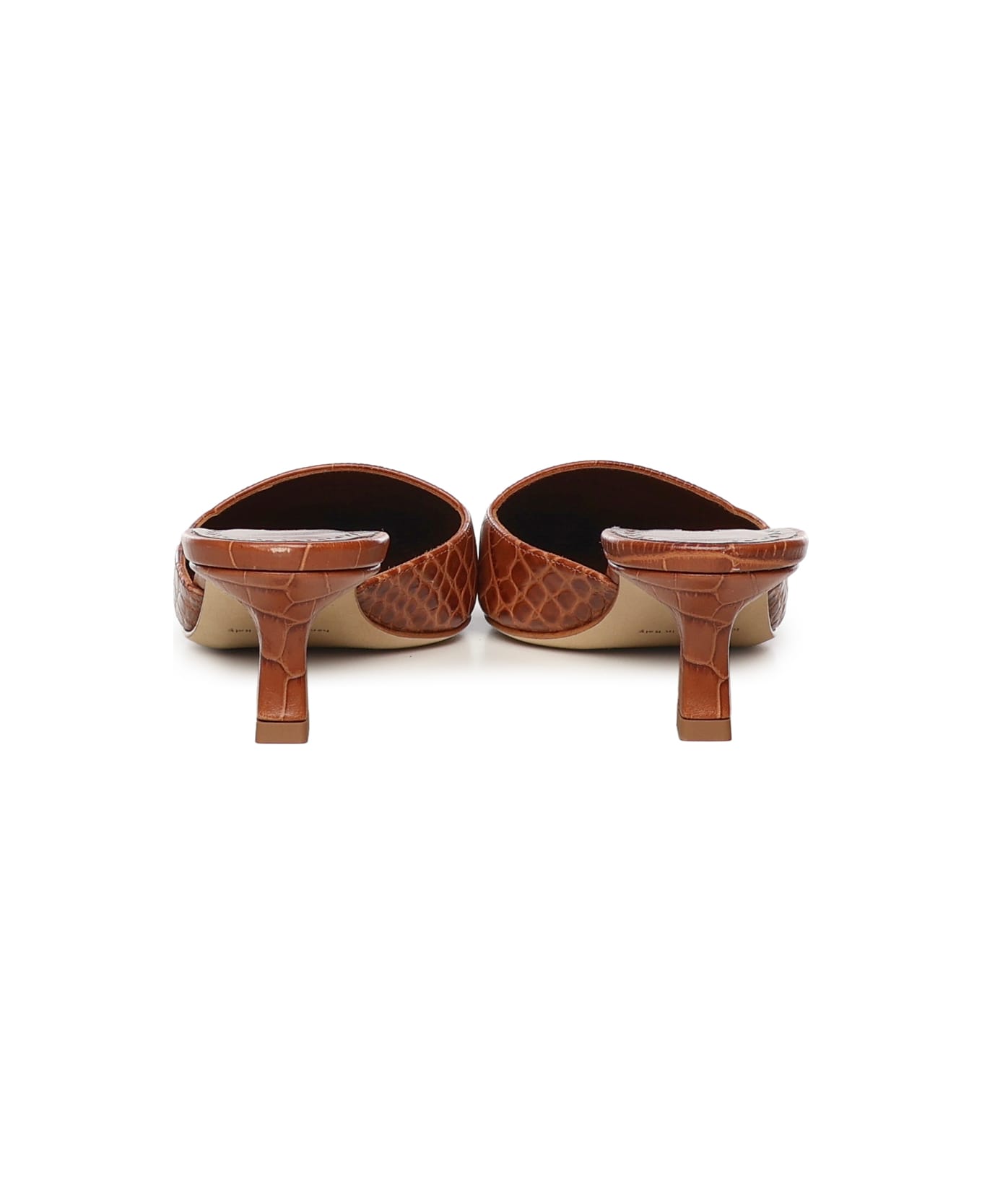 Manolo Blahnik Moiramu Leather Mules - Brown
