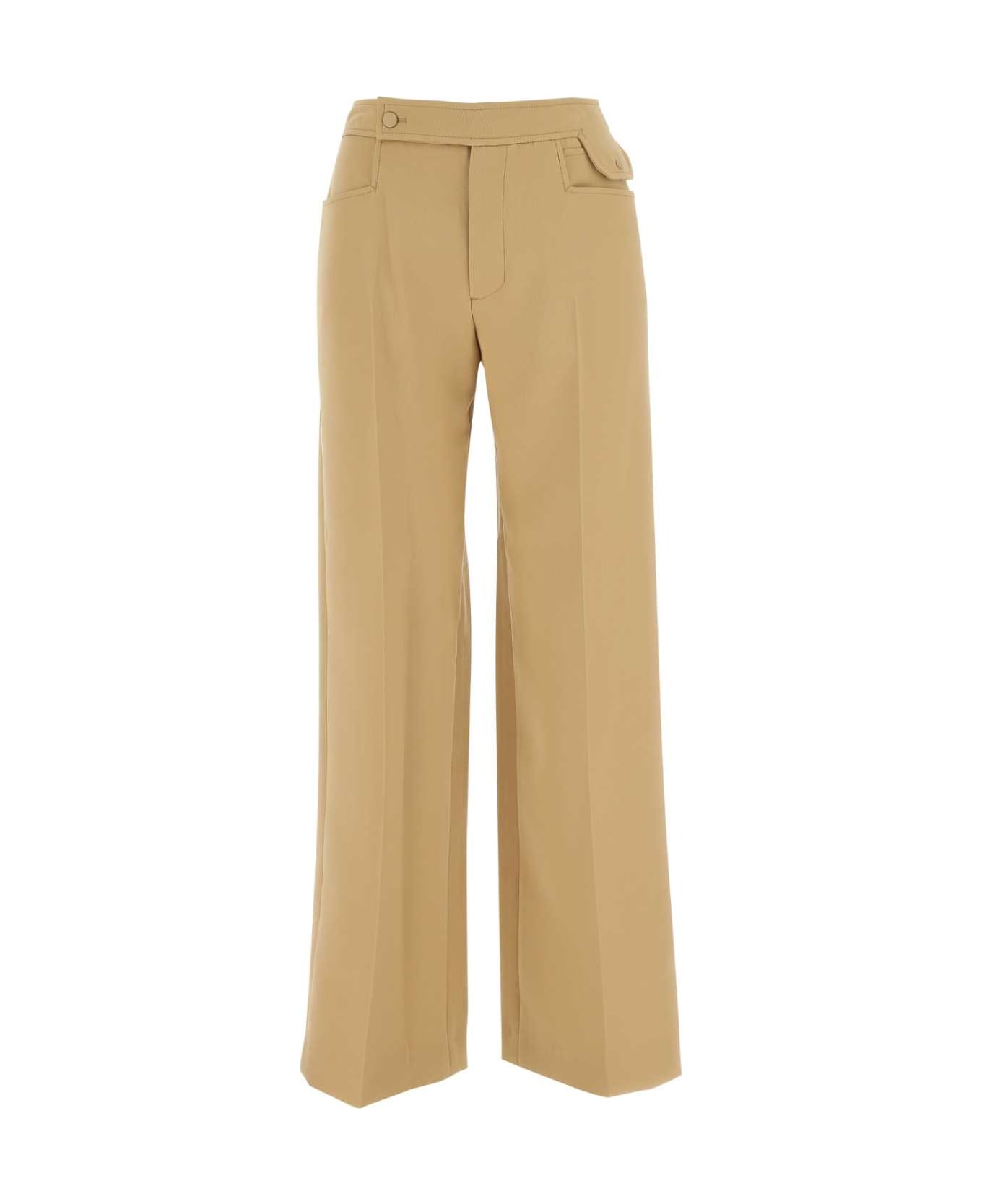Low Classic Camel Polyester Wide-leg Pant - 0269