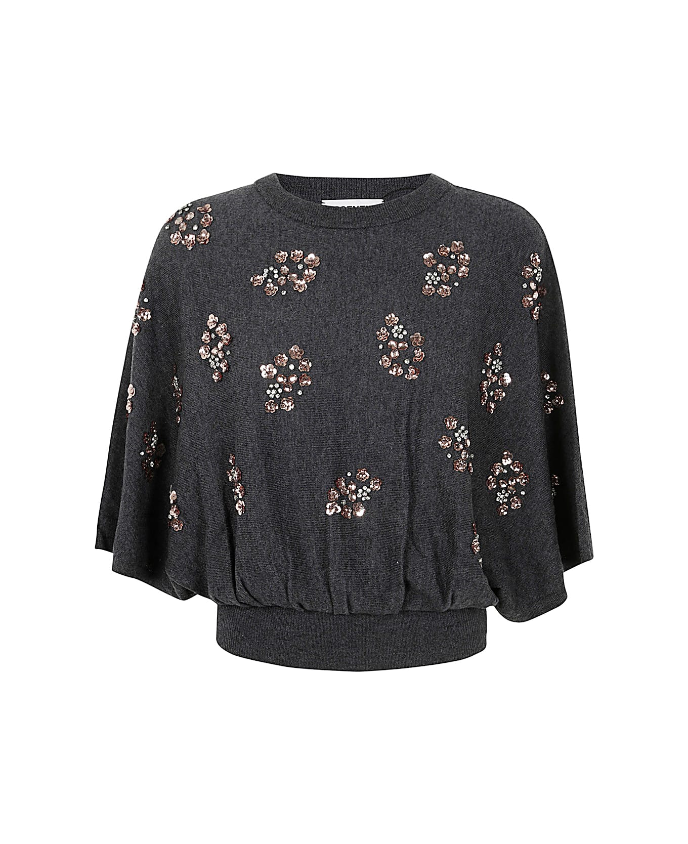 Essentiel Antwerp Gingo Embroidered Top - Hurricane Grey