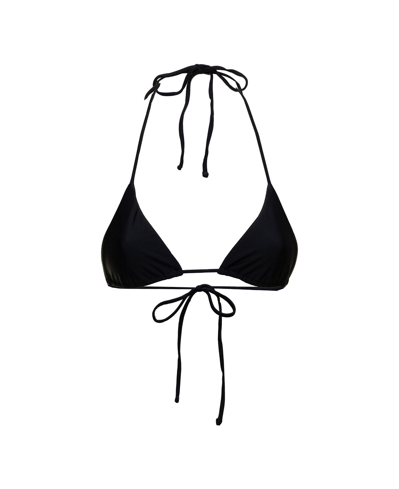 MATTEAU Woman's Tringolar Stretch Fabric Bikini Top - Black 水着