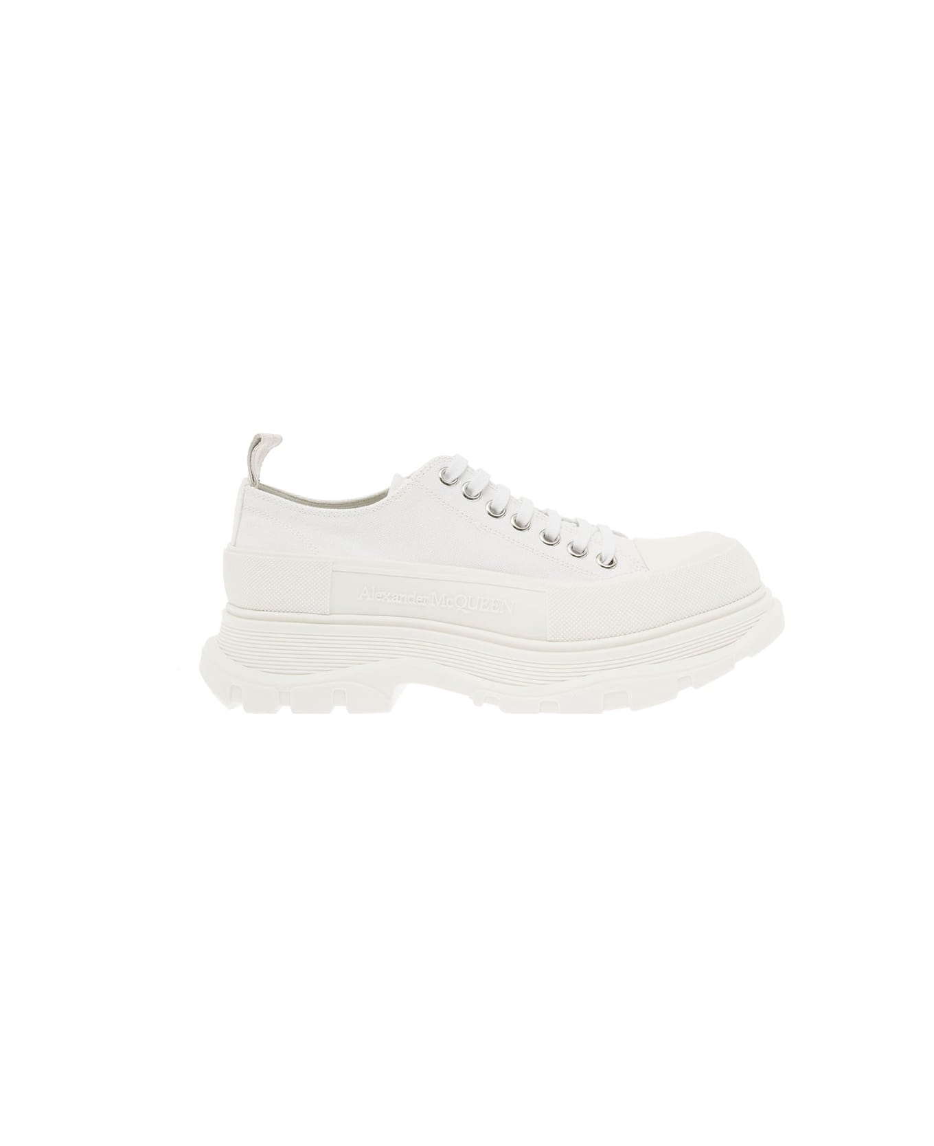 Alexander McQueen Alexander Mc Queen Man's  White Cotton Tread Sneakers - White