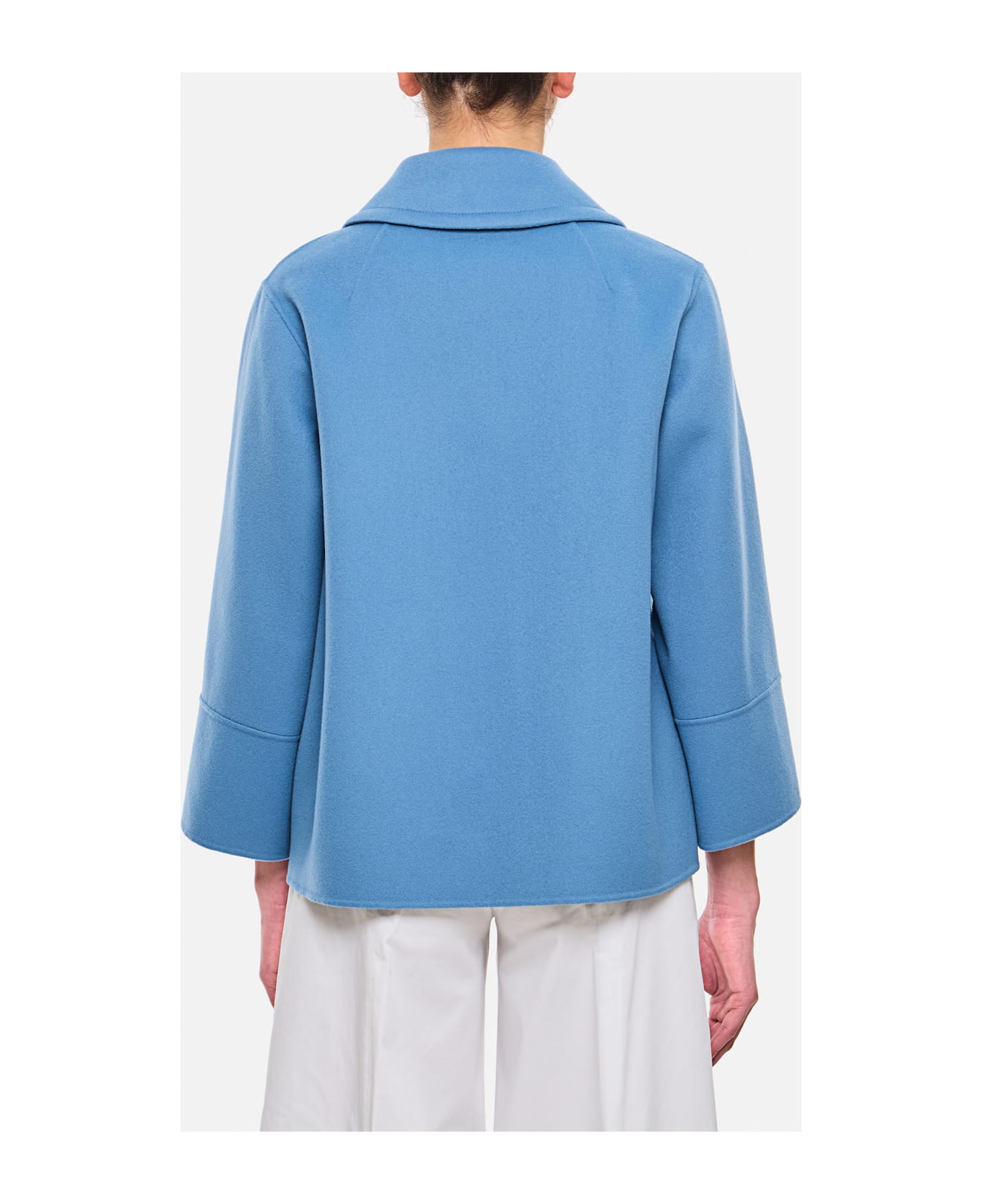 
S Max Mara Windsor Double Breasted Short Coat - Clear Blue