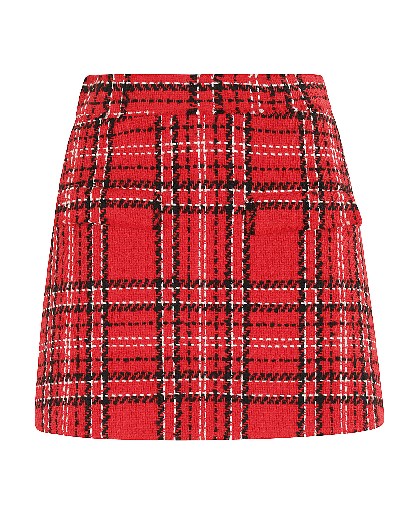 MSGM 
check
 Red Cotton Blend Shorts