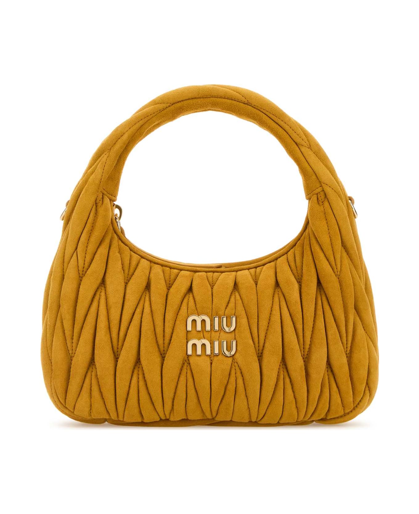 Miu Miu Orange Suede Handbag - WHISKY